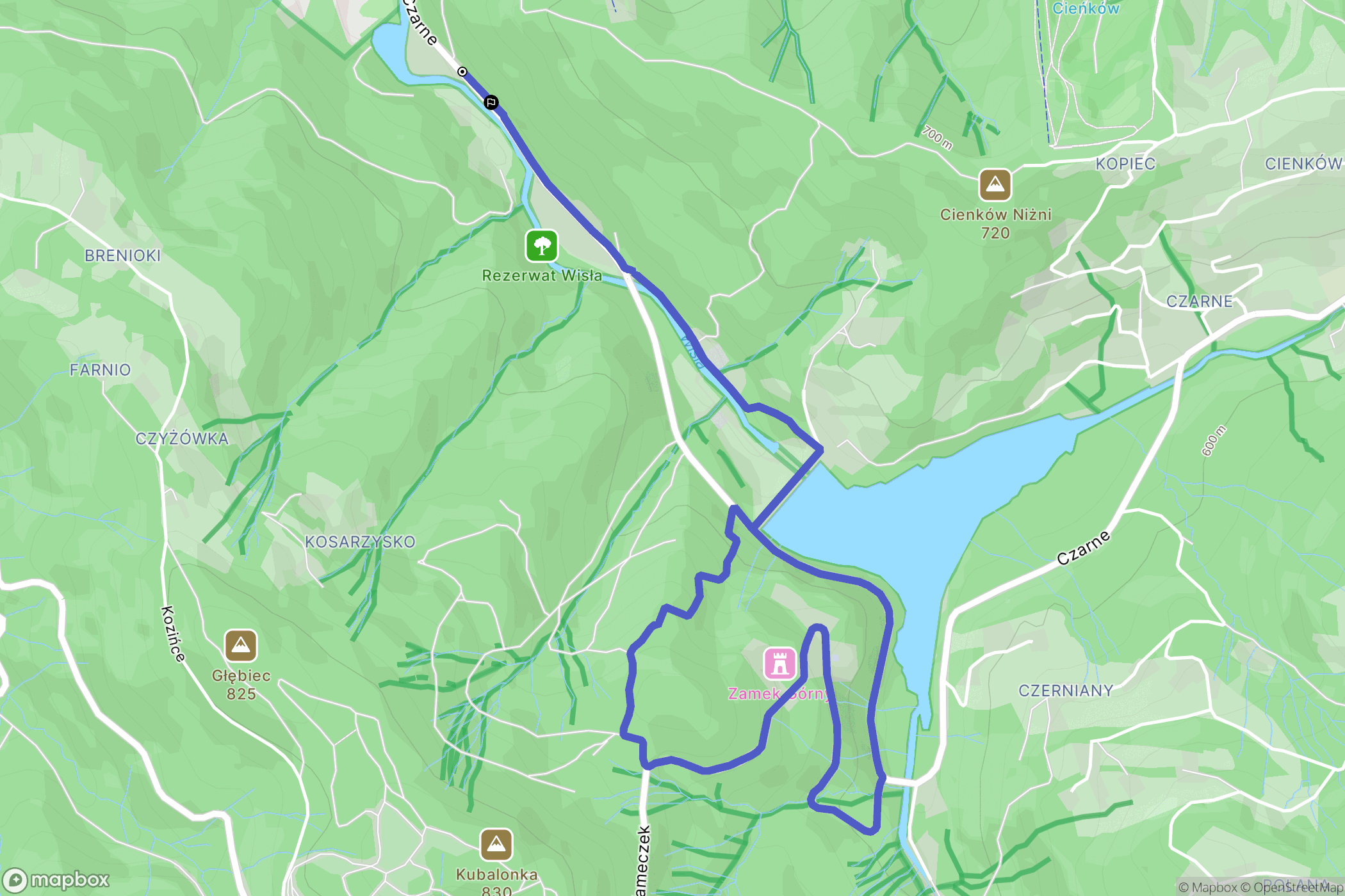 Wisła: mapa trasy - Poland