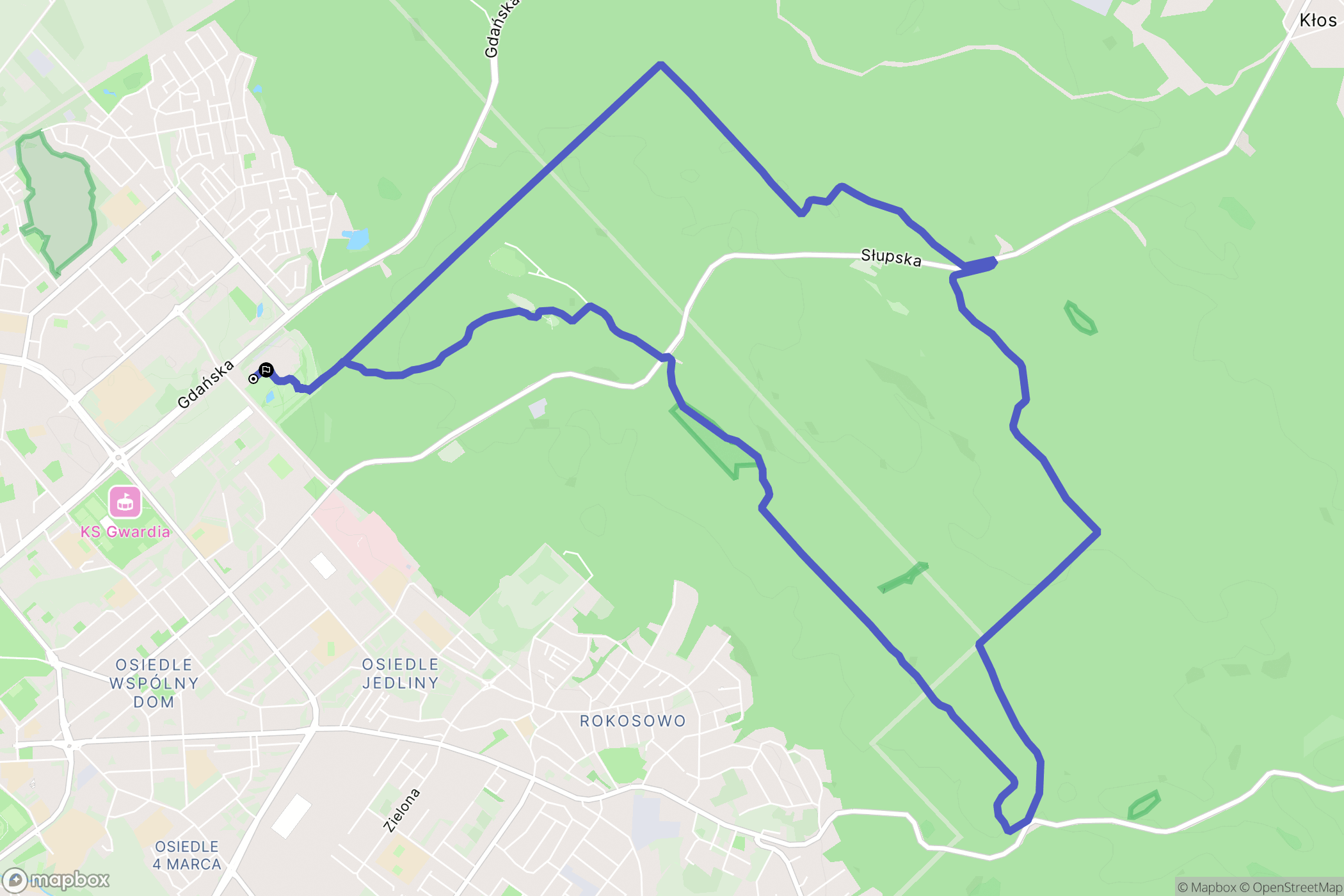 Koszalin: mapa trasy - Poland