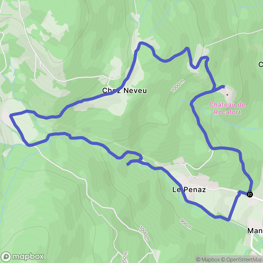 Boëge : carte du parcours de randonnée - France