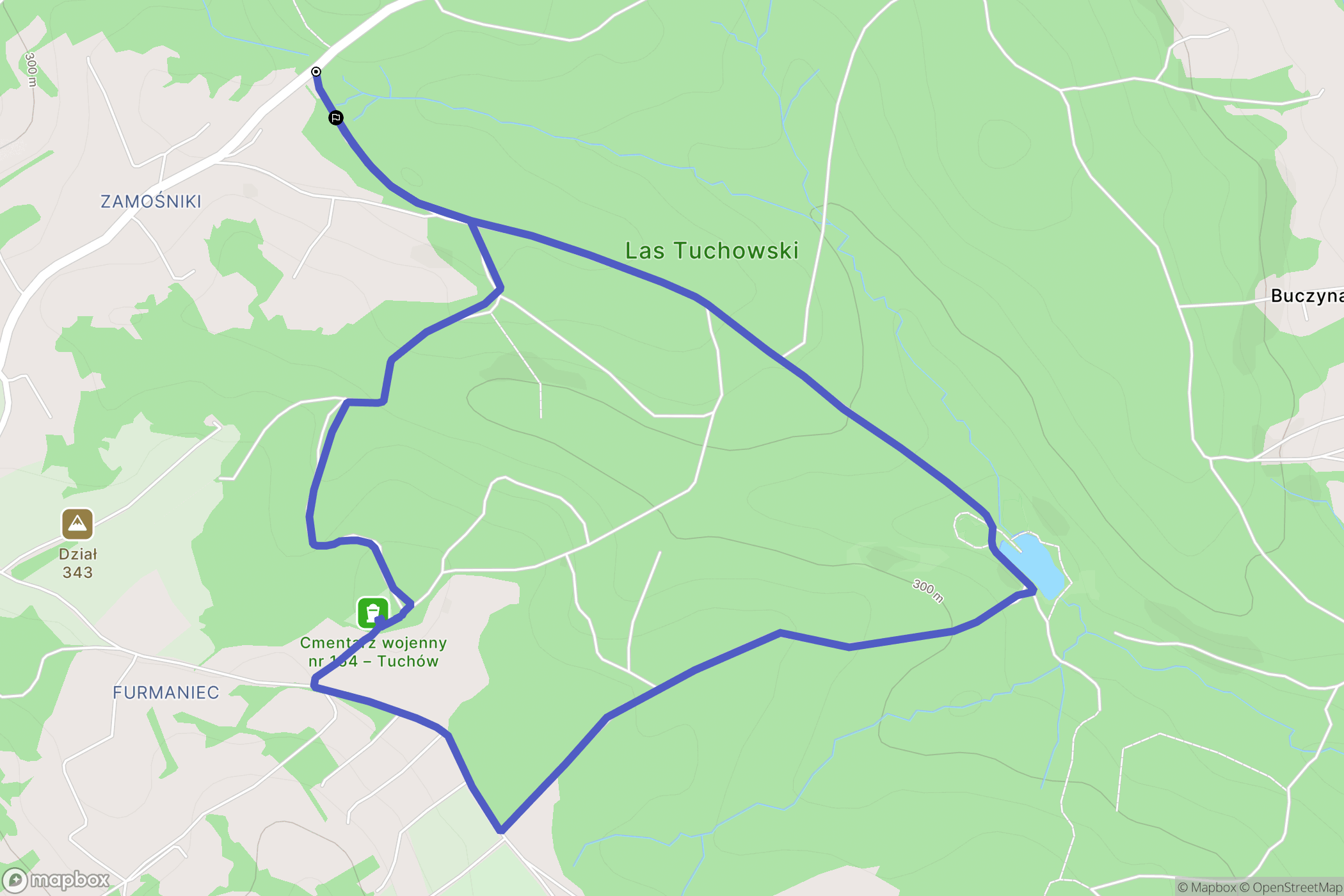Tuchów: mapa trasy - Poland