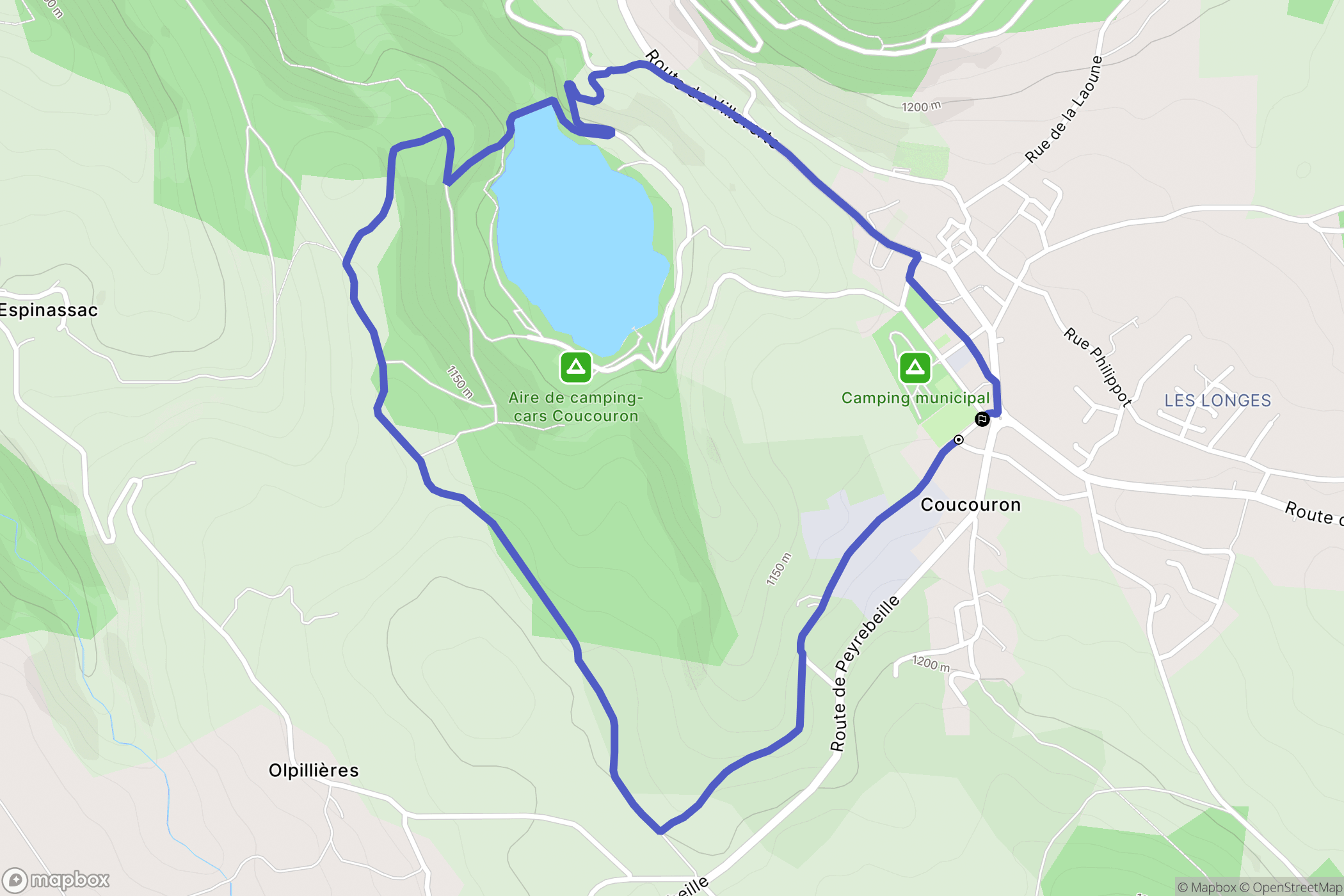 Coucouron : carte du parcours de randonnée - France