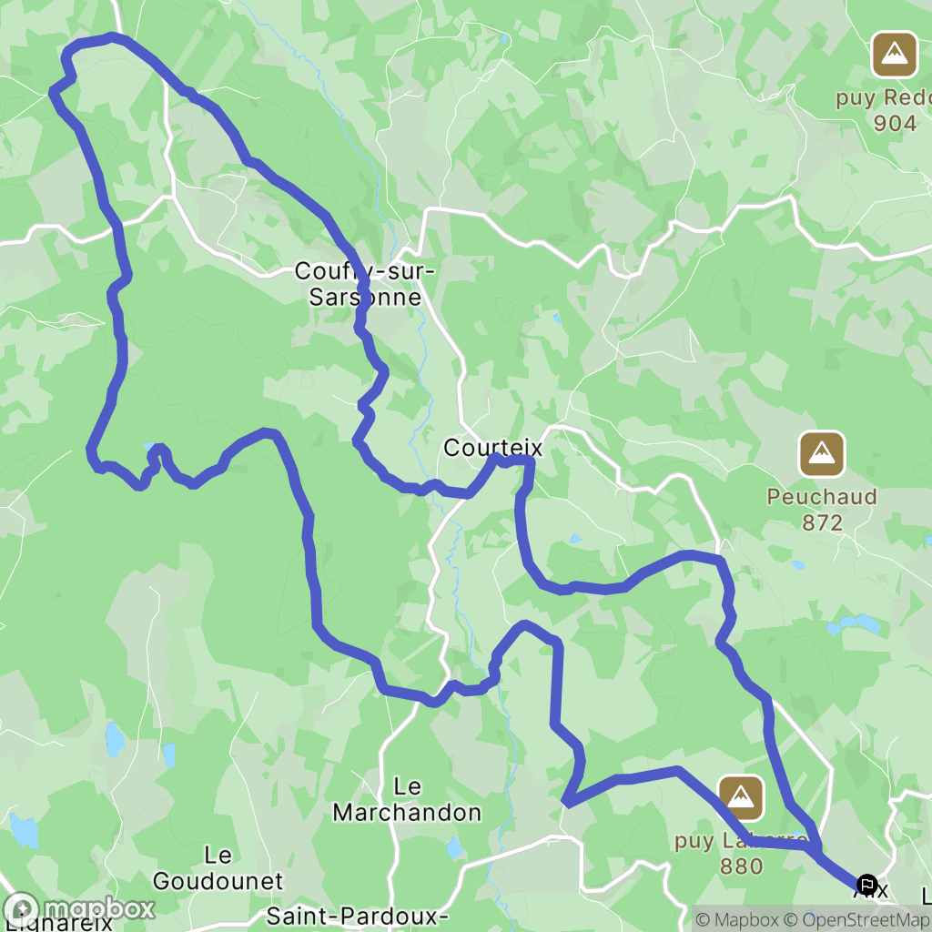 Aix : carte du parcours de randonnée - France