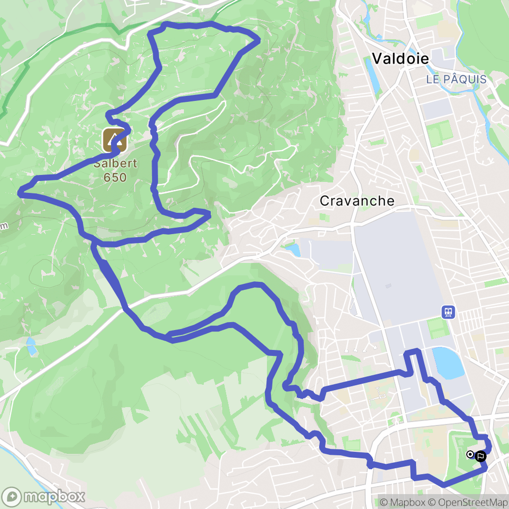 Belfort : carte du parcours de randonnée - France