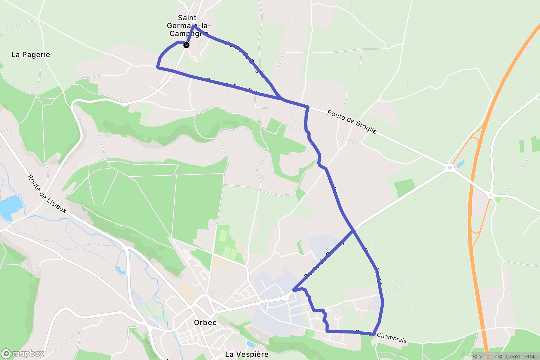 Saint-Germain-la-Campagne : carte du parcours de randonnée - France