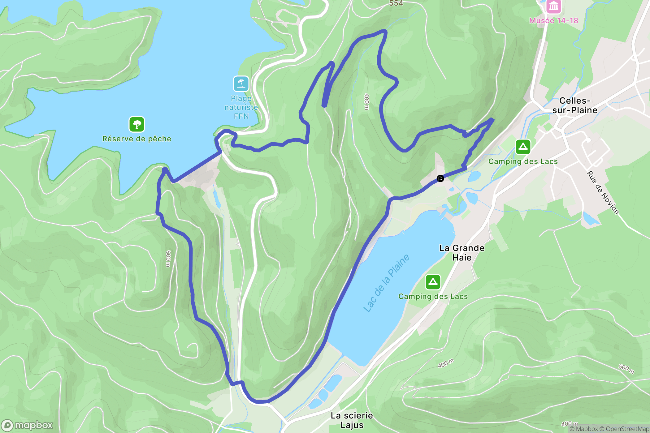 Pierre-Percée : carte du parcours de randonnée - France