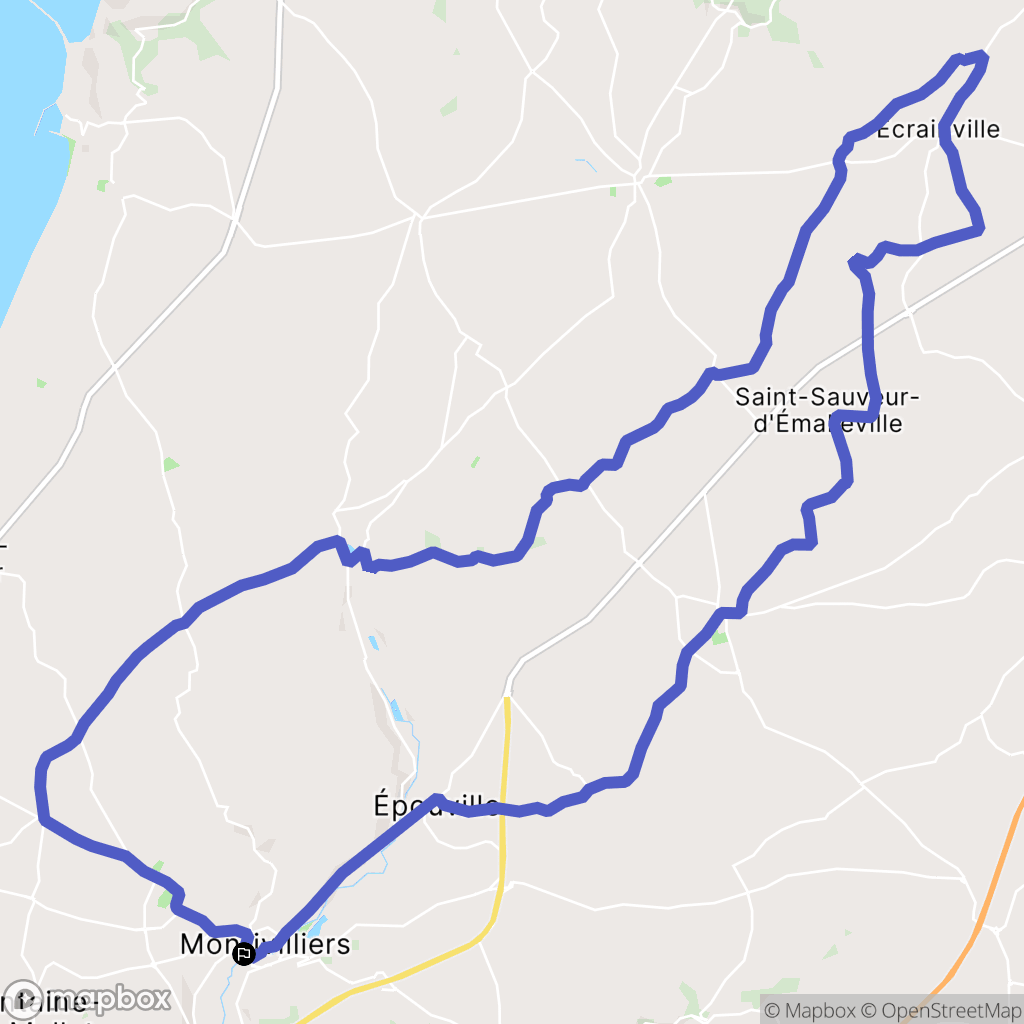 Montivilliers : carte du parcours de randonnée - France