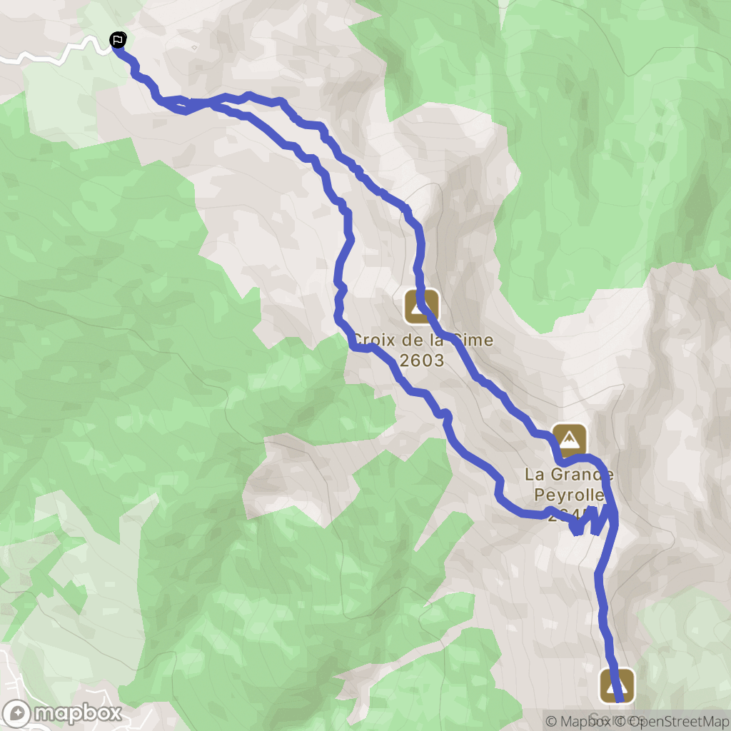 Saint-Chaffrey : carte du parcours de randonnée - France