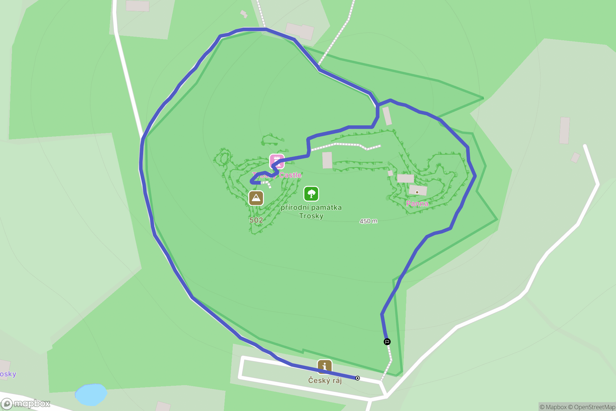 Troskovice: mapa trasy - Czechia