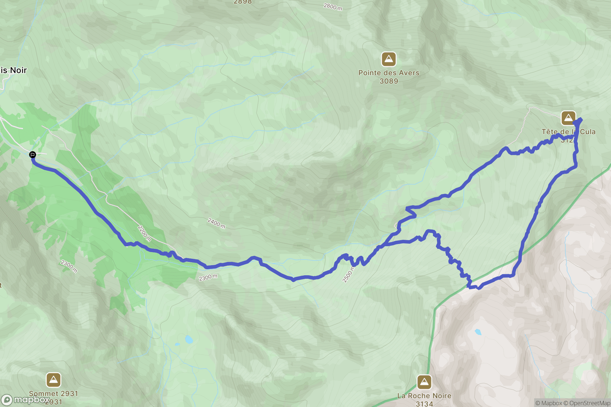 Ceillac : carte du parcours de randonnée - France