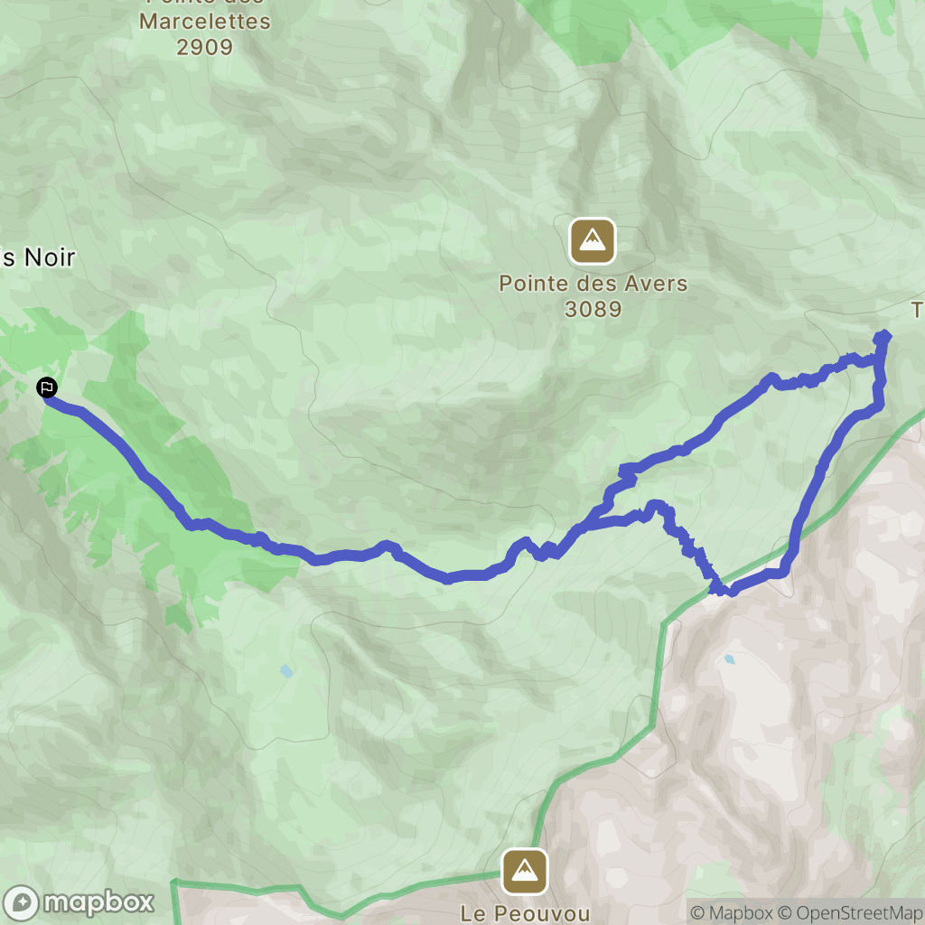 Ceillac : carte du parcours de randonnée - France