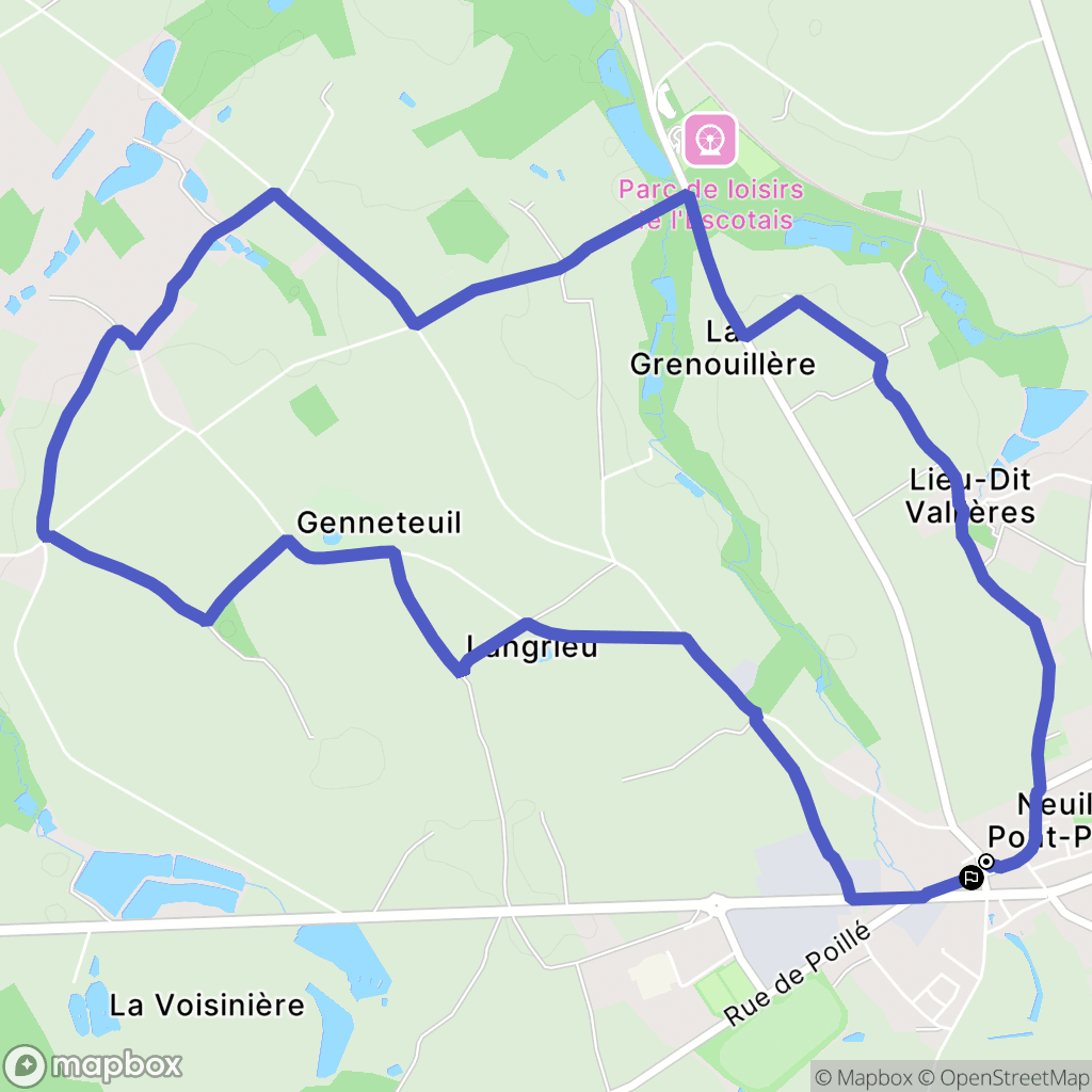 Neuillé-Pont-Pierre : carte du parcours de randonnée - France