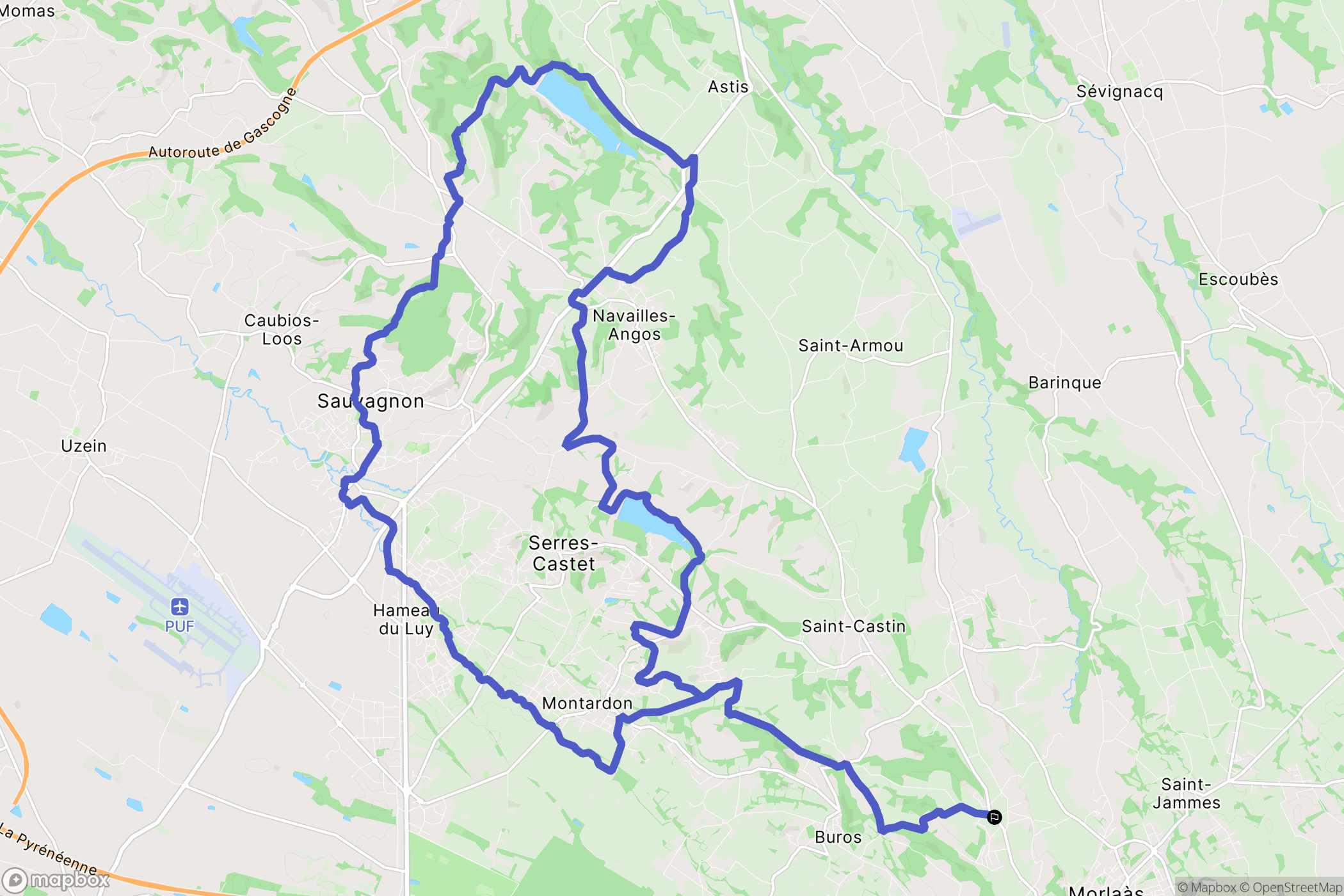 Maucor : carte du parcours de randonnée - France
