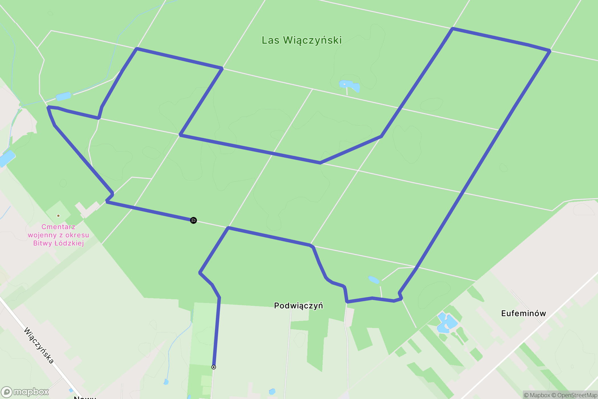 Wiączyń Dolny: mapa trasy - Poland