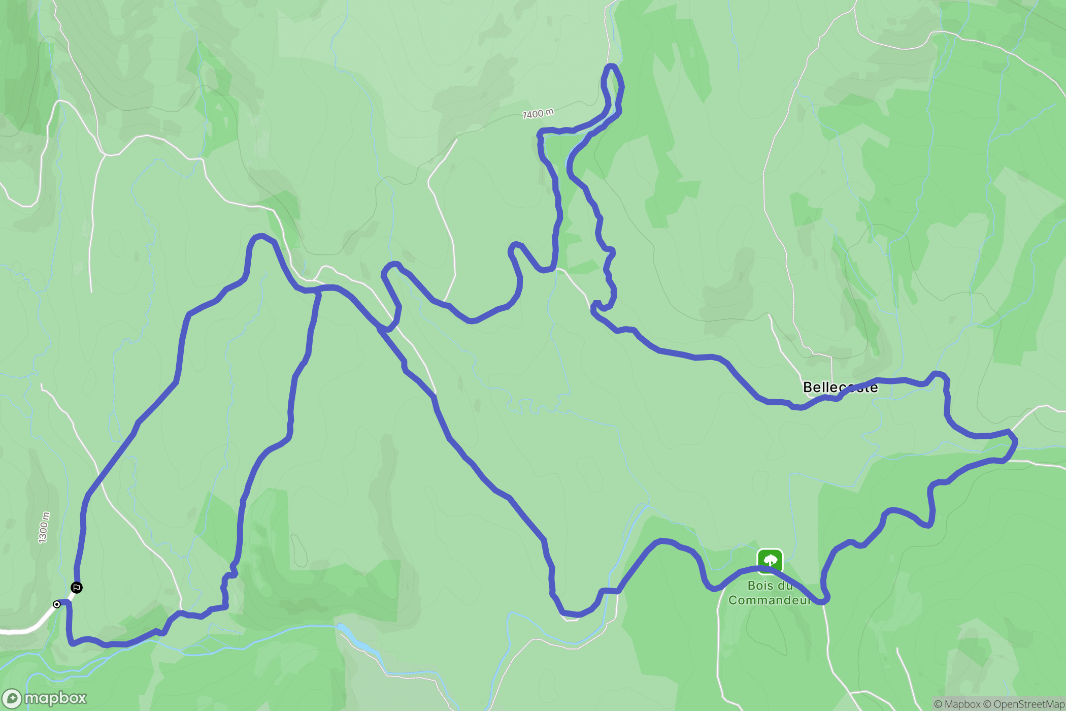 Pont-de-Montvert-Sud-Mont-Lozère : carte du parcours de randonnée - France
