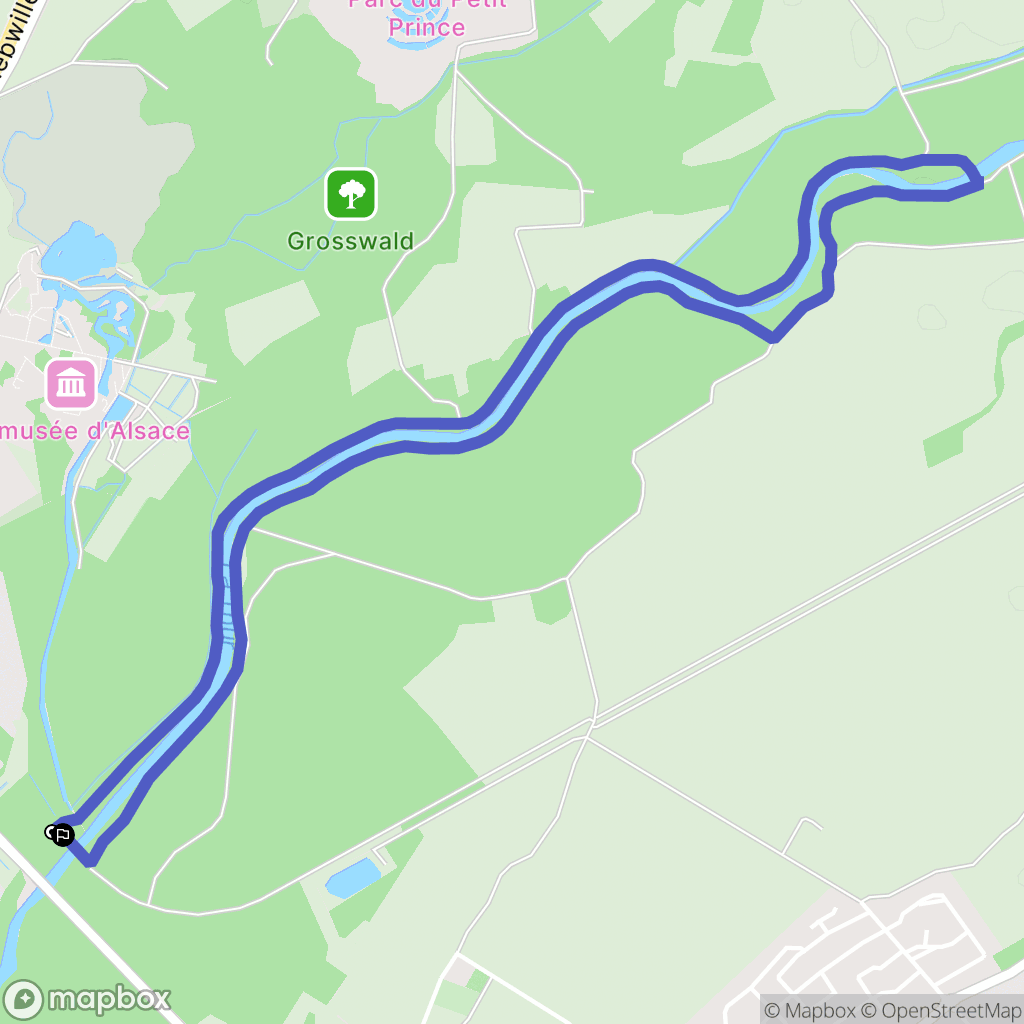 Pulversheim : carte du parcours de randonnée - France