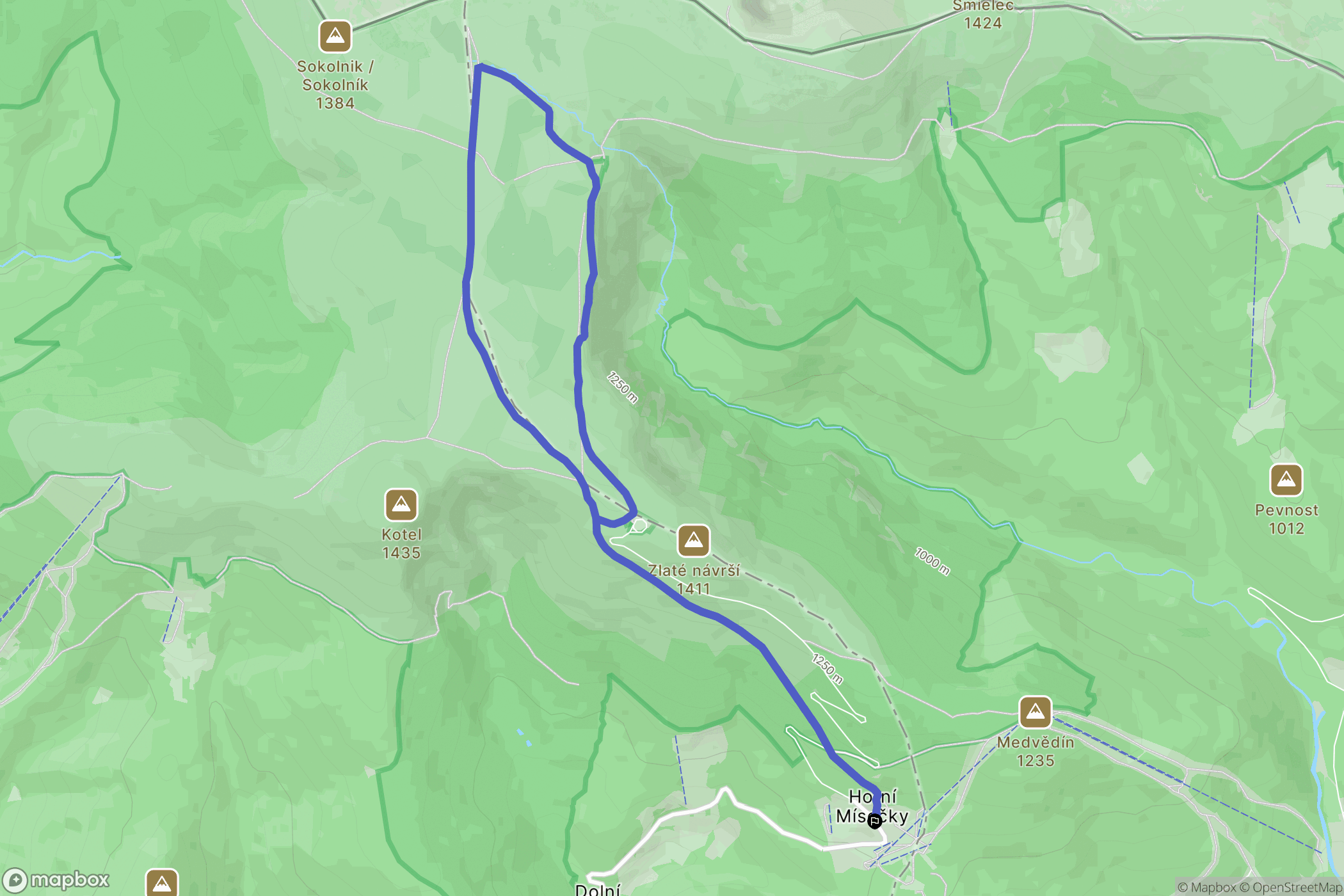 Vítkovice: mapa trasy - Czechia