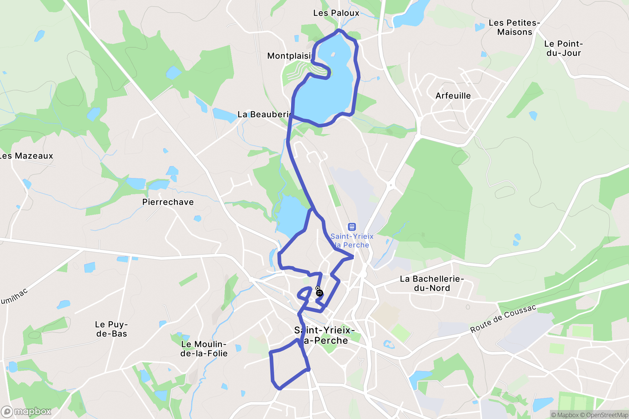 Saint-Yrieix-la-Perche : carte du parcours de randonnée - France