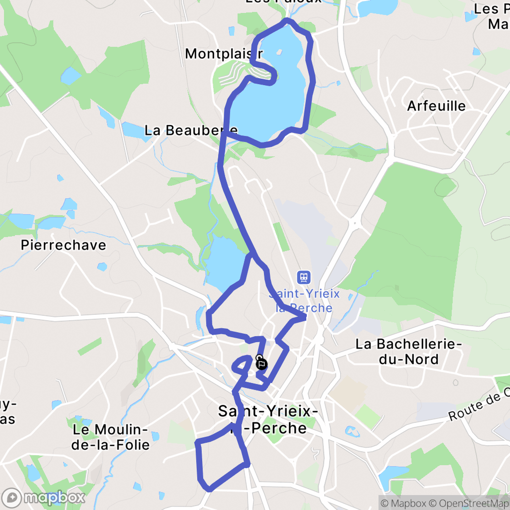 Saint-Yrieix-la-Perche : carte du parcours de randonnée - France