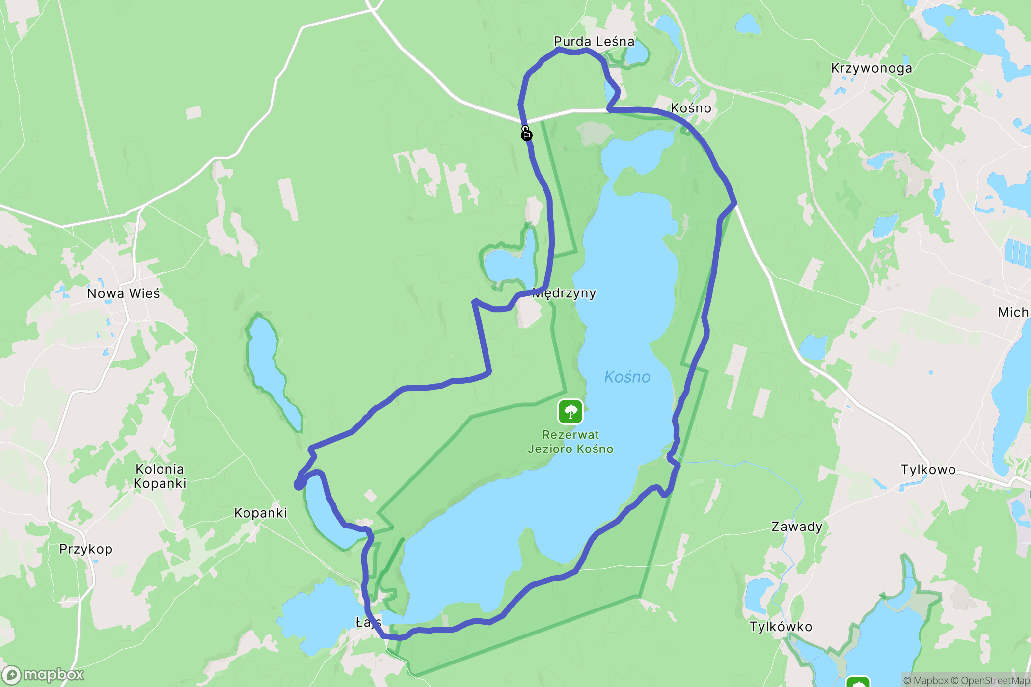 Purda Leśna: mapa trasy - Poland