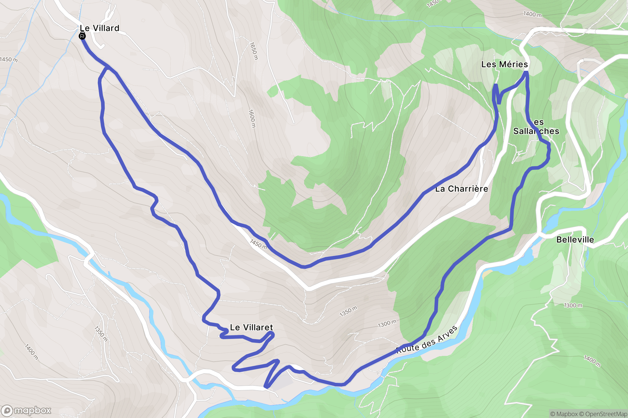 Saint-Jean-d'Arves : carte du parcours de randonnée - France