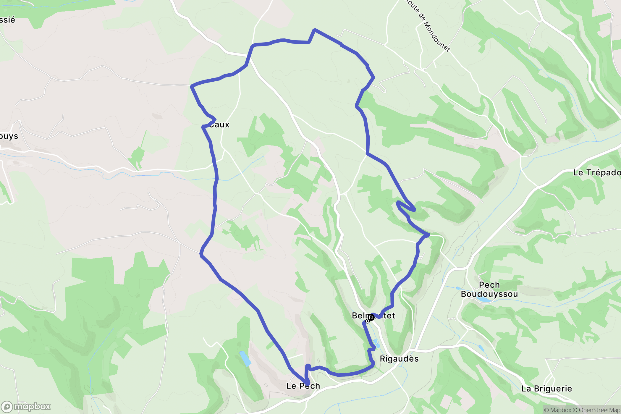 Montcuq-en-Quercy-Blanc : carte du parcours de randonnée - France