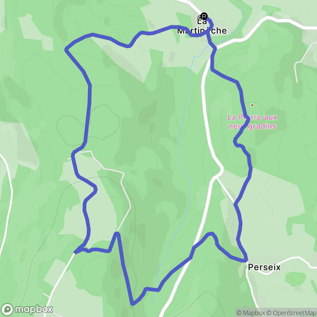 Soubrebost : carte du parcours de randonnée - France