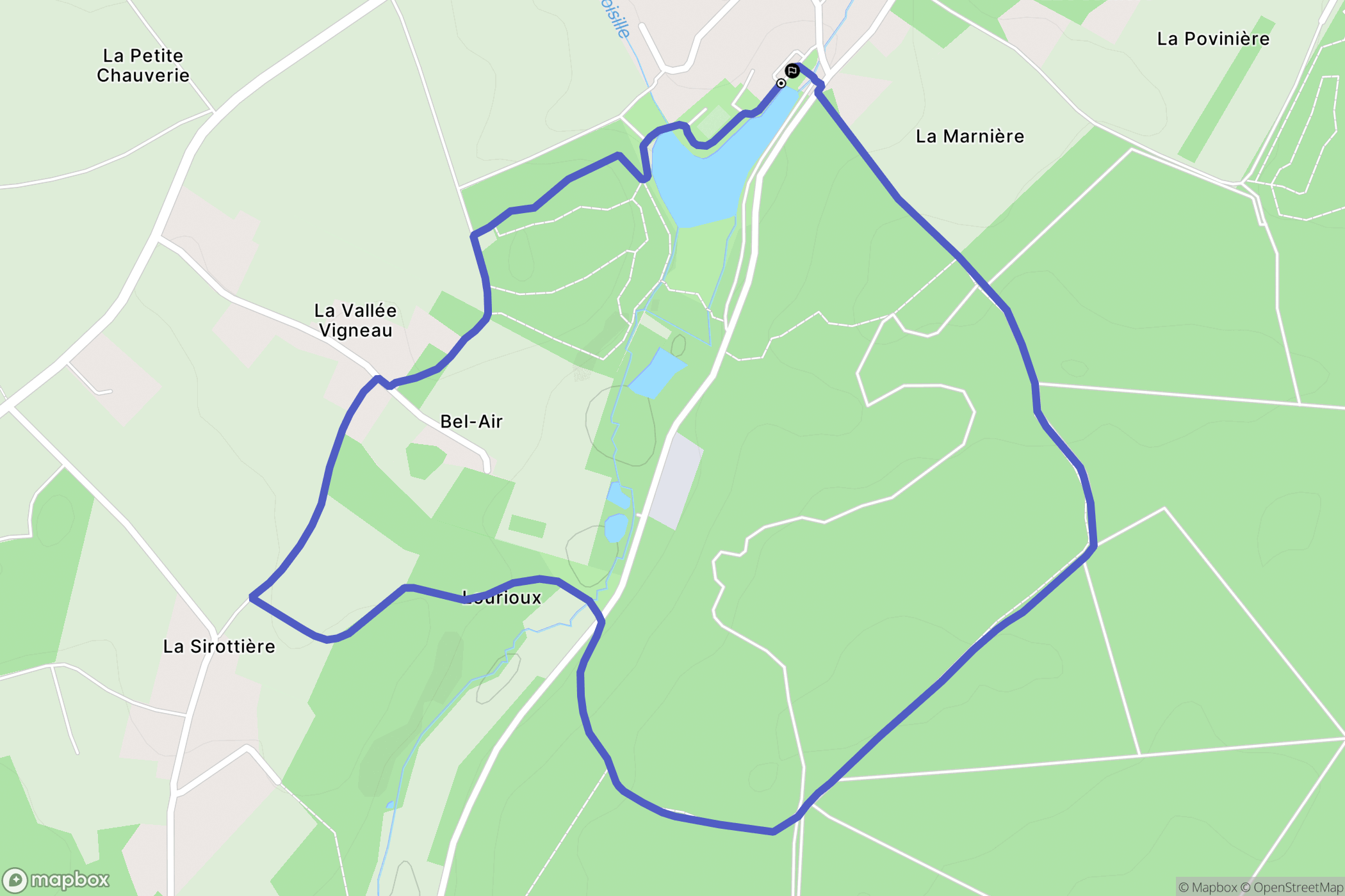 Nouzilly : carte du parcours de randonnée - France