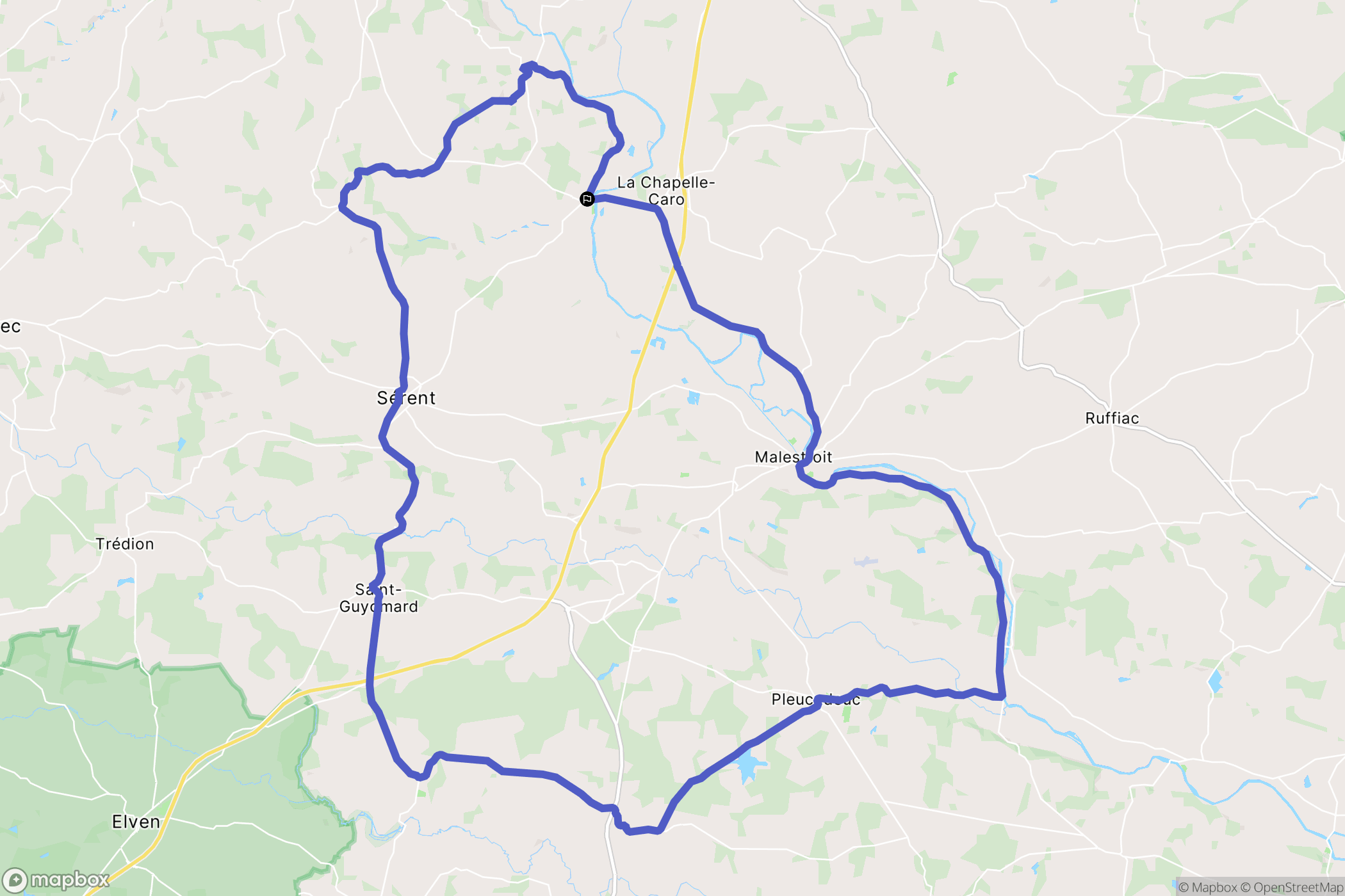 Val d'Oust : carte du parcours de randonnée - France