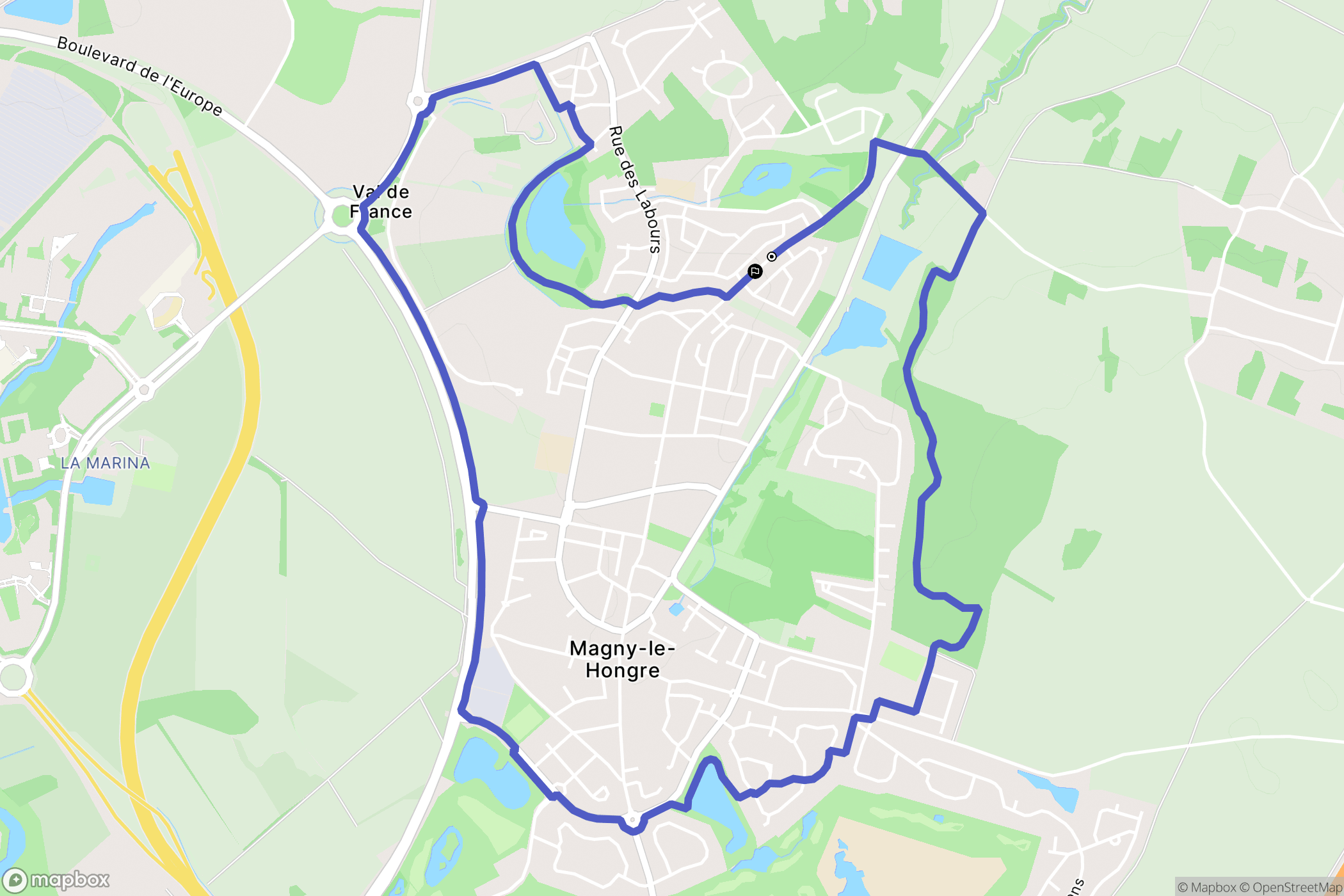 Magny-le-Hongre : carte du parcours de randonnée - France