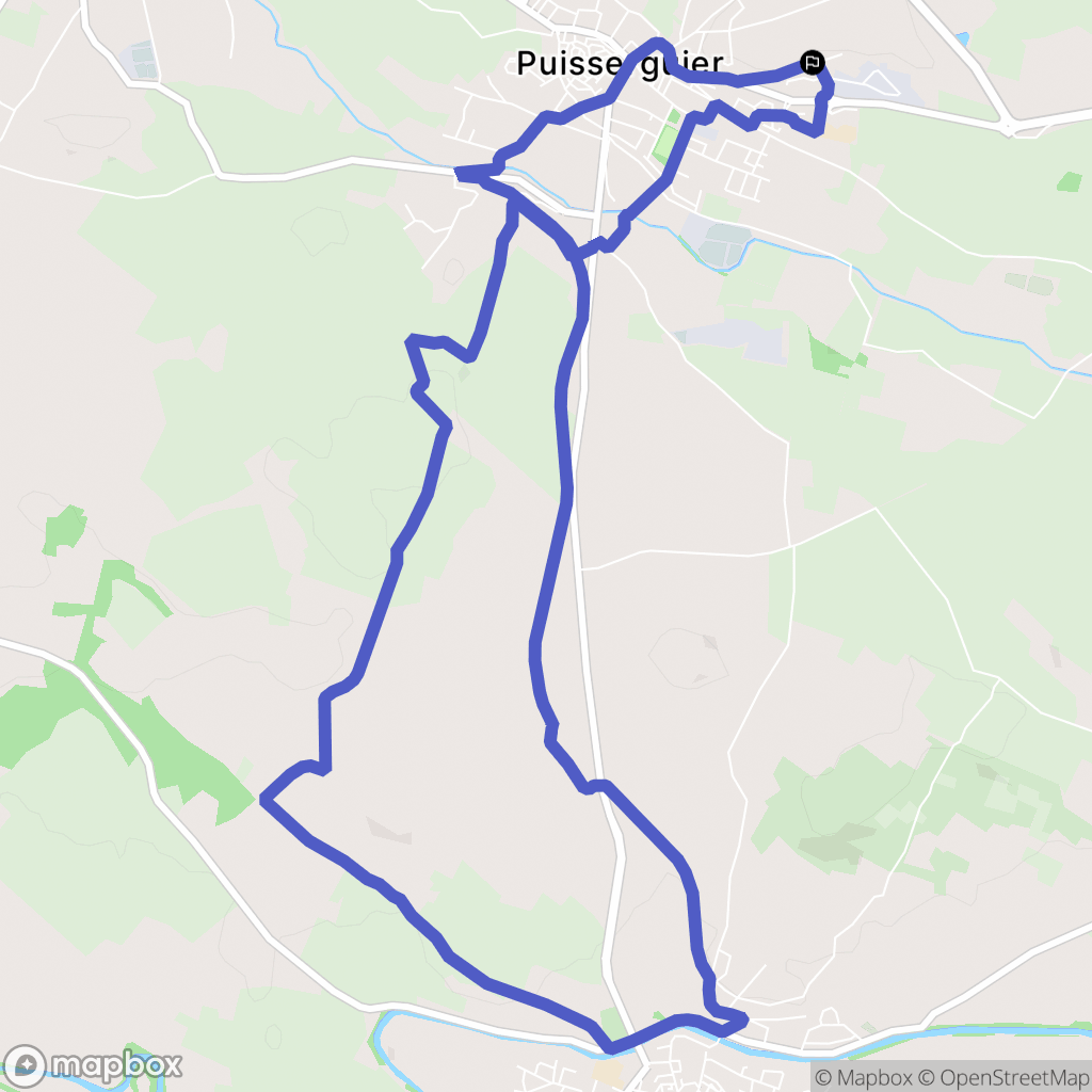 Puisserguier : carte du parcours de randonnée - France