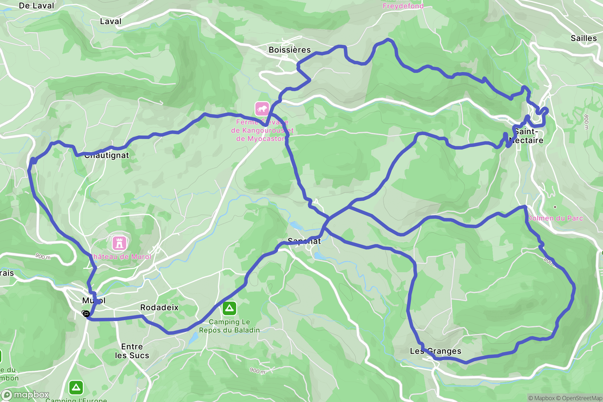 Saint-Victor-la-Rivière : carte du parcours de randonnée - France