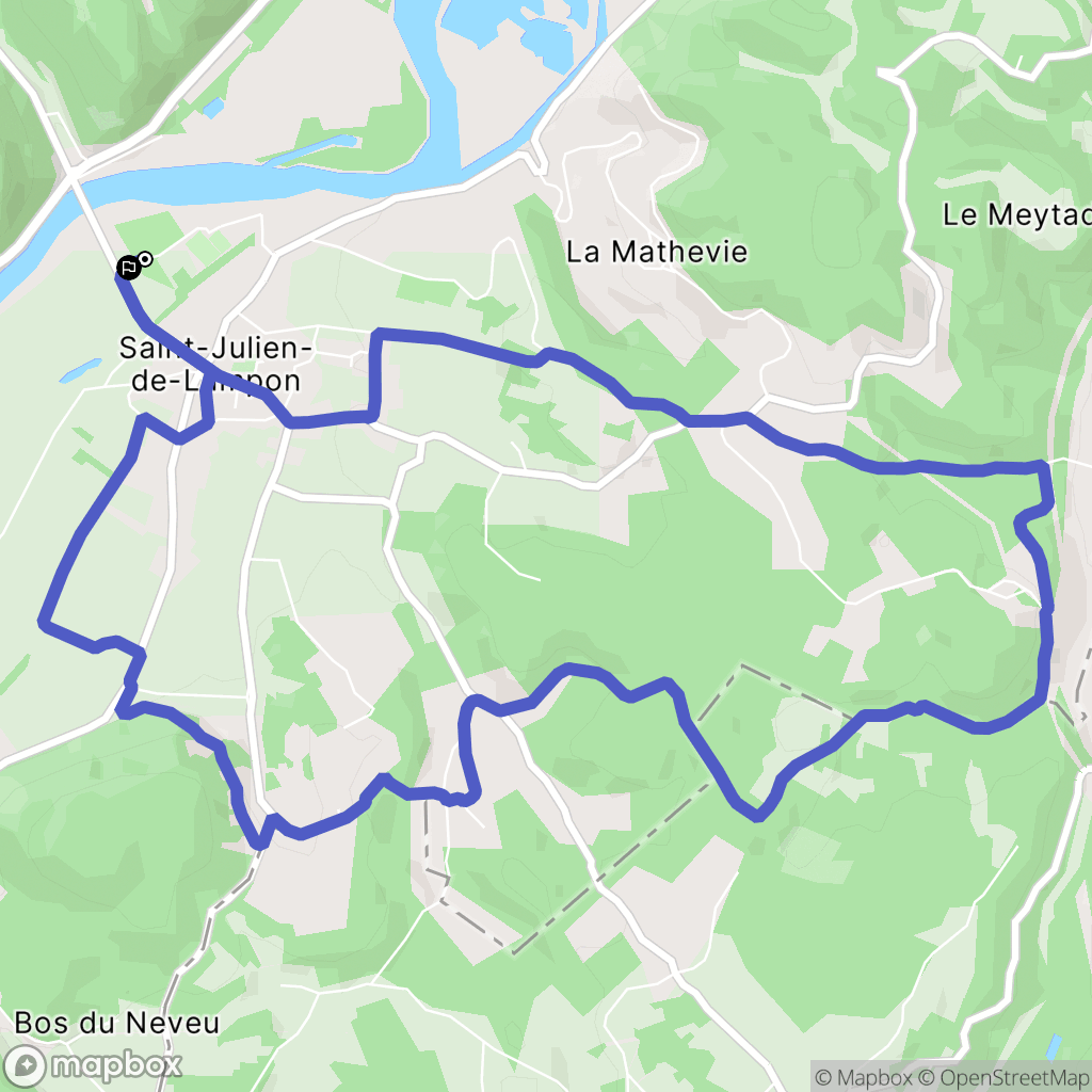 Saint-Julien-de-Lampon : carte du parcours de randonnée - France