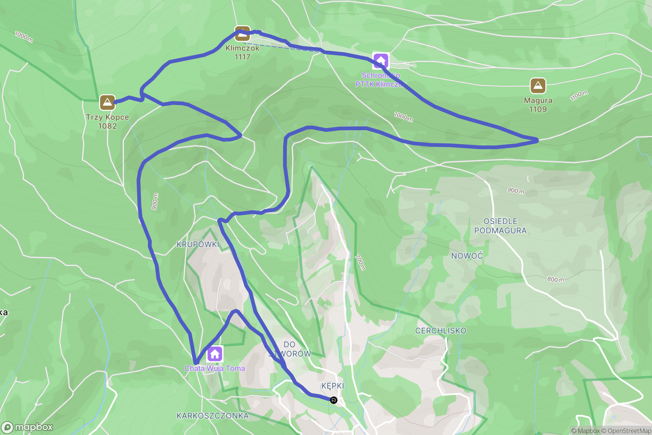 Szczyrk: mapa trasy - Poland