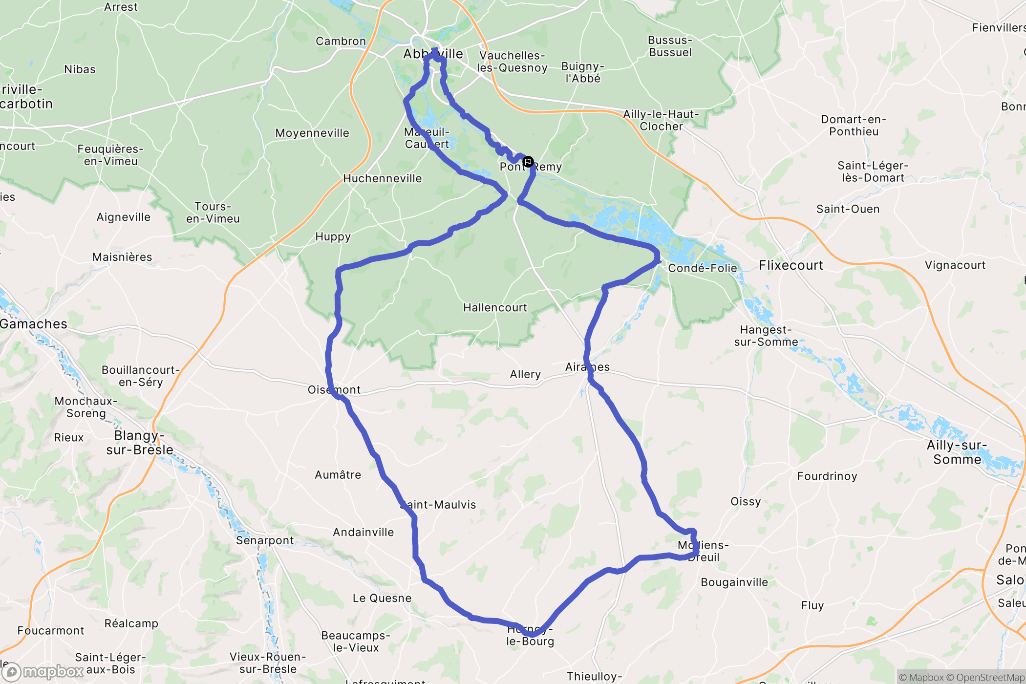 Pont-Remy : carte du parcours de randonnée - France