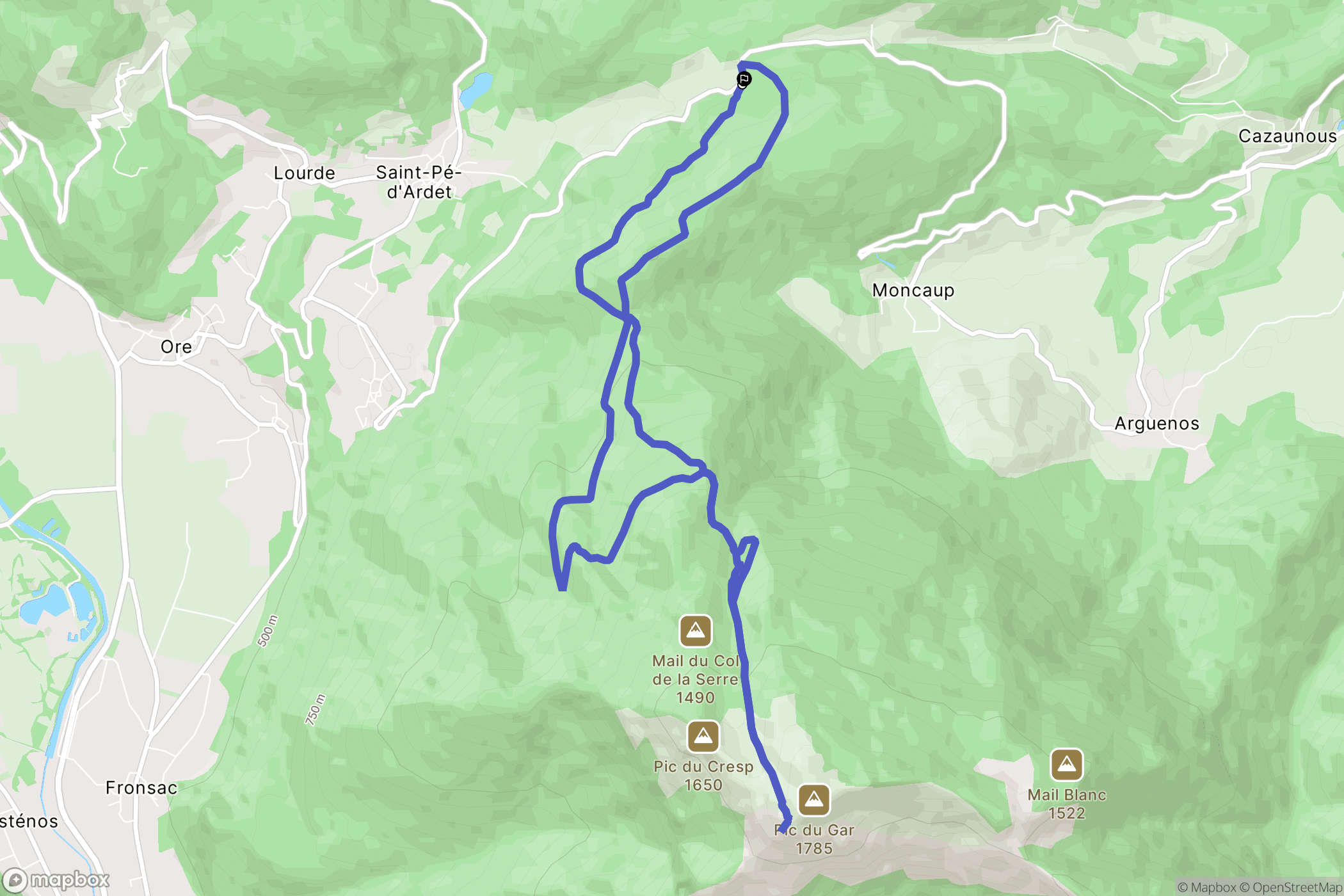 Saint-Pé-d'Ardet : carte du parcours de randonnée - France