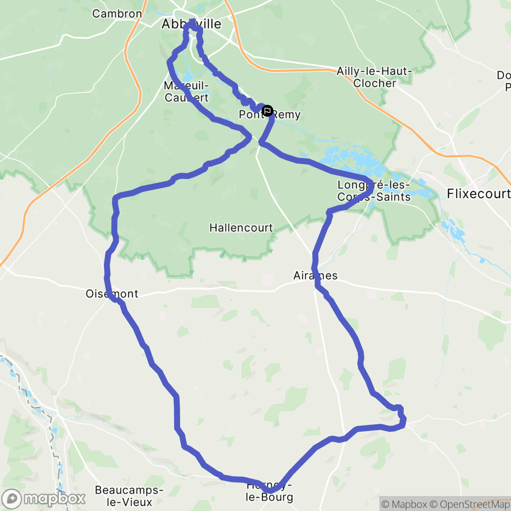 Pont-Remy : carte du parcours de randonnée - France