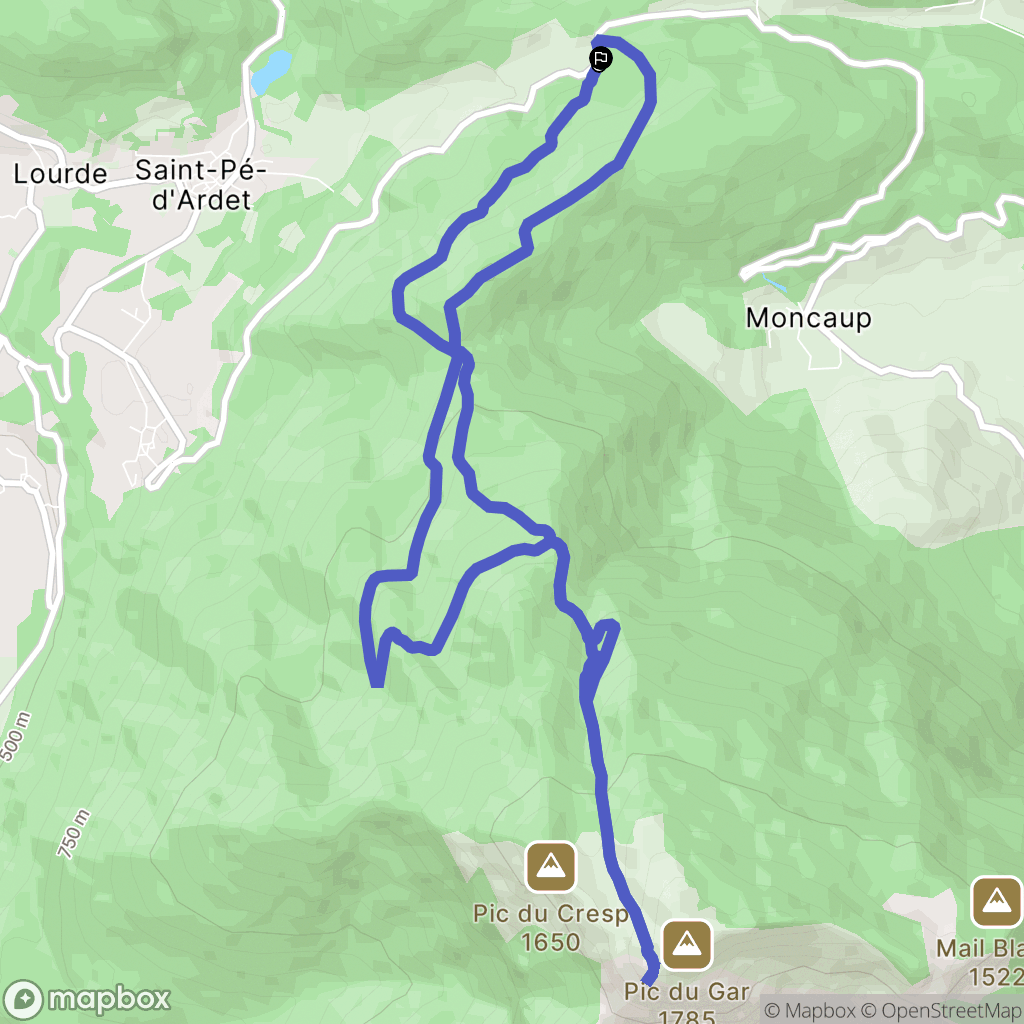 Saint-Pé-d'Ardet : carte du parcours de randonnée - France