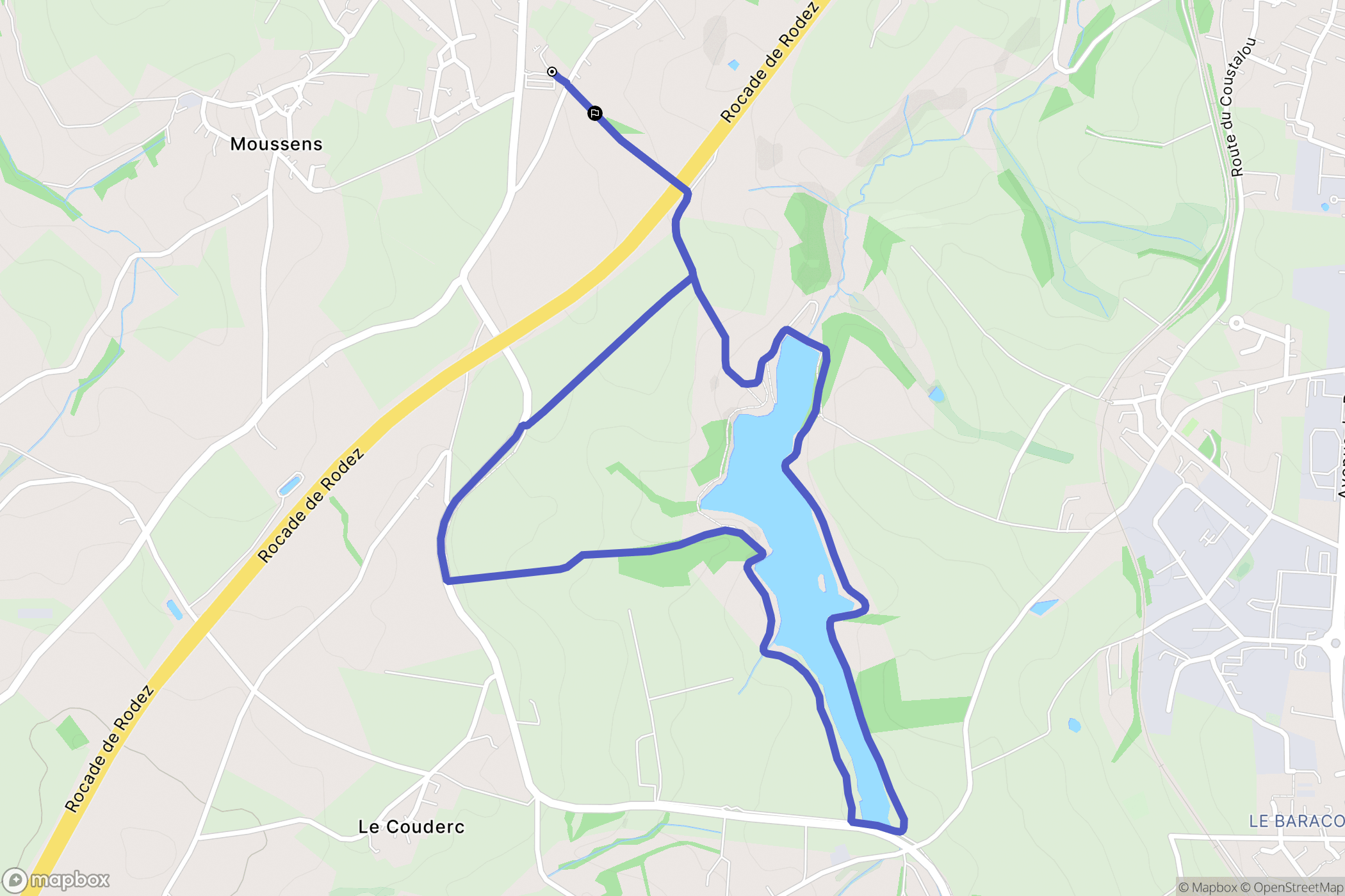 Luc-la-Primaube : carte du parcours de randonnée - France