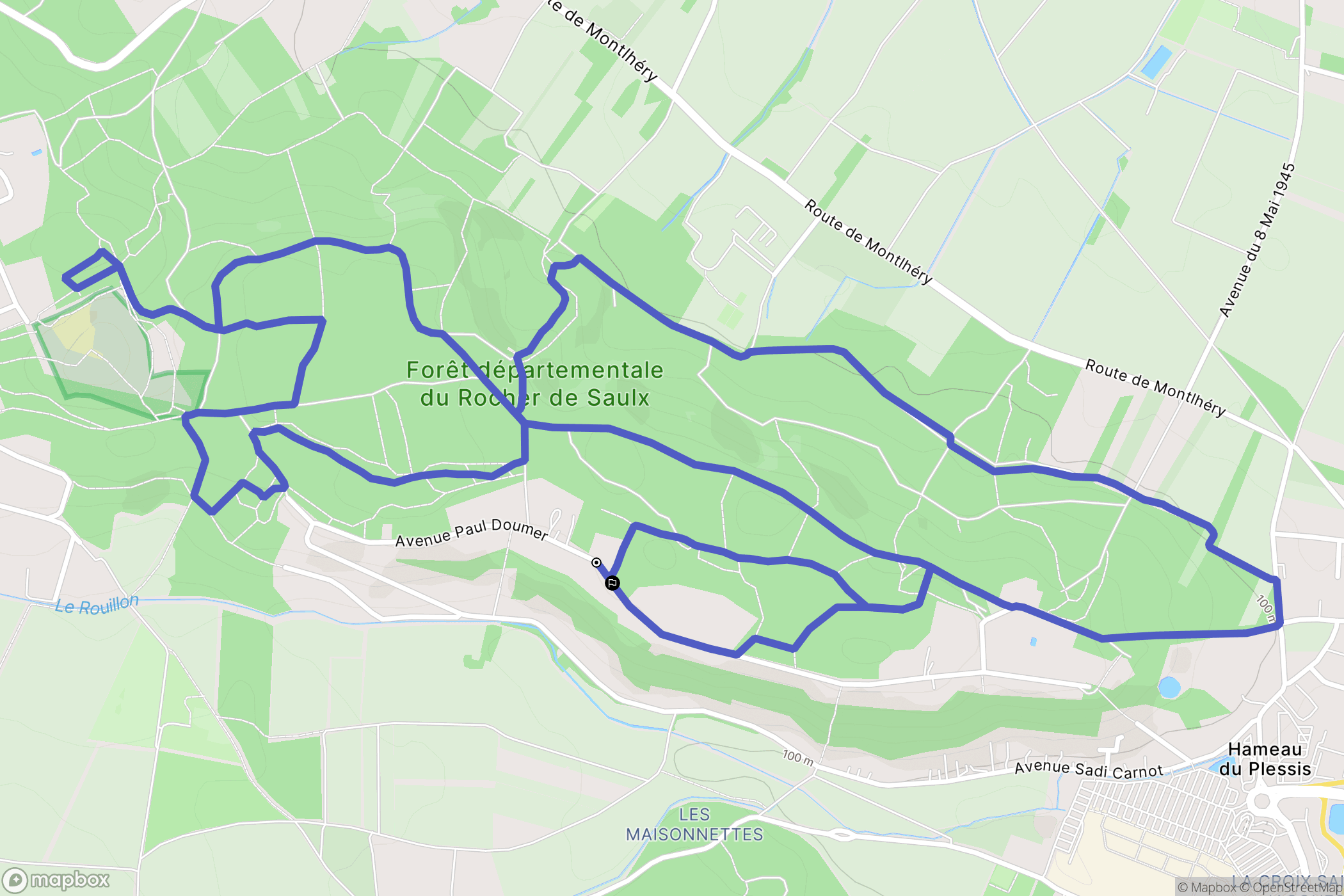 Saulx-les-Chartreux : carte du parcours de randonnée - France