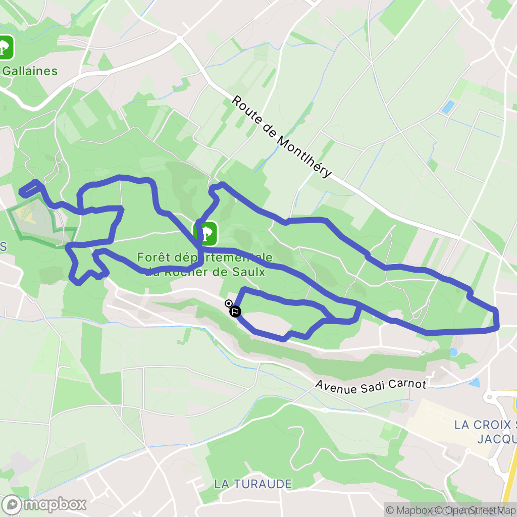 Saulx-les-Chartreux : carte du parcours de randonnée - France
