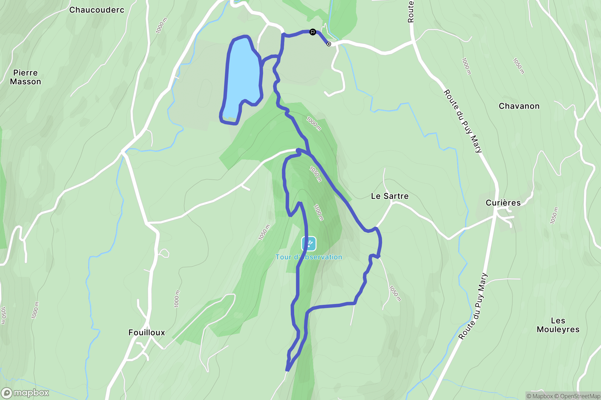 Cheylade : carte du parcours de randonnée - France
