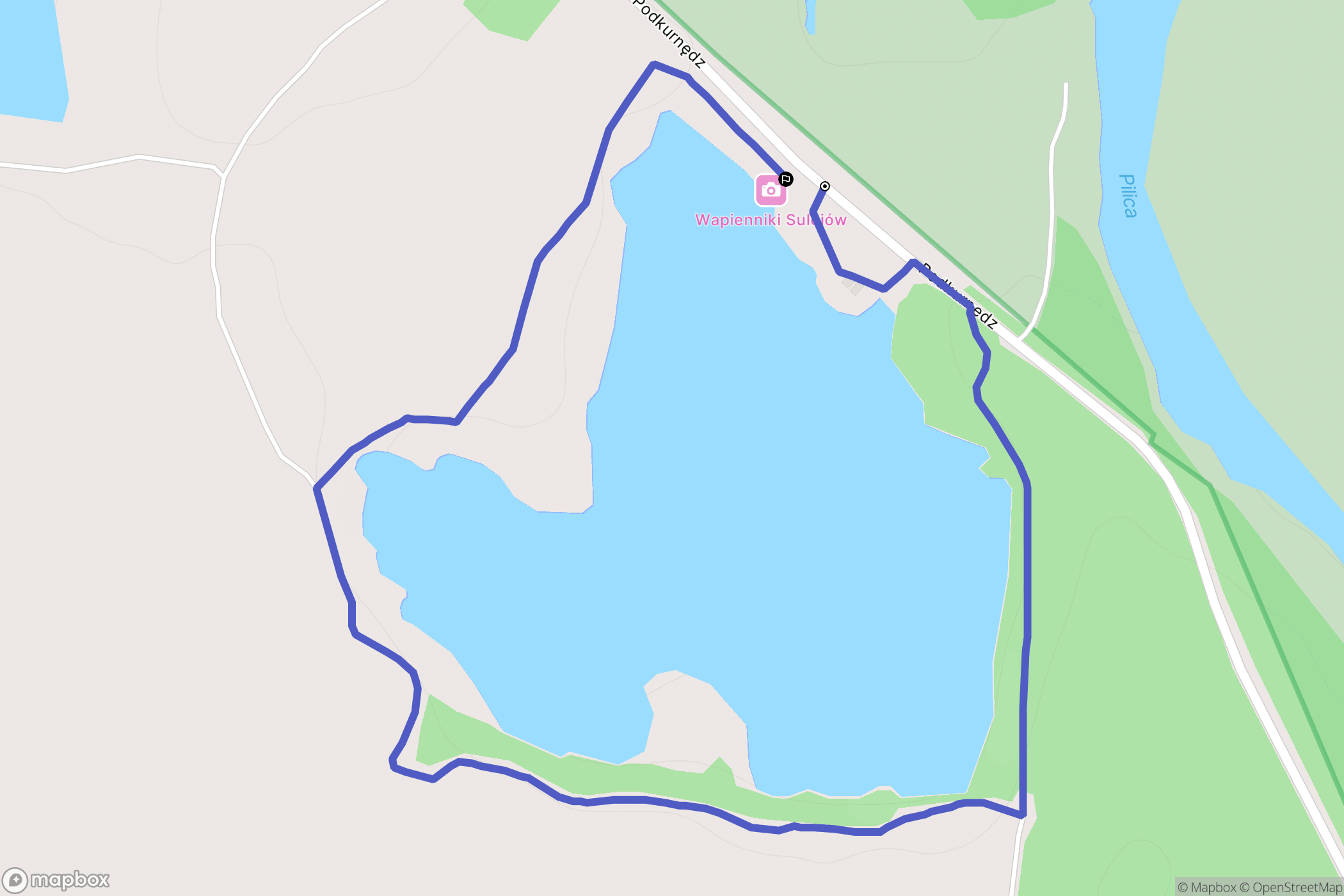 Sulejów: mapa trasy - Poland