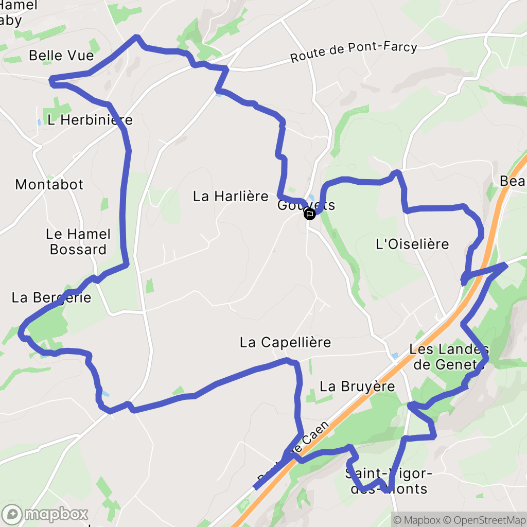 Gouvets : carte du parcours de randonnée - France