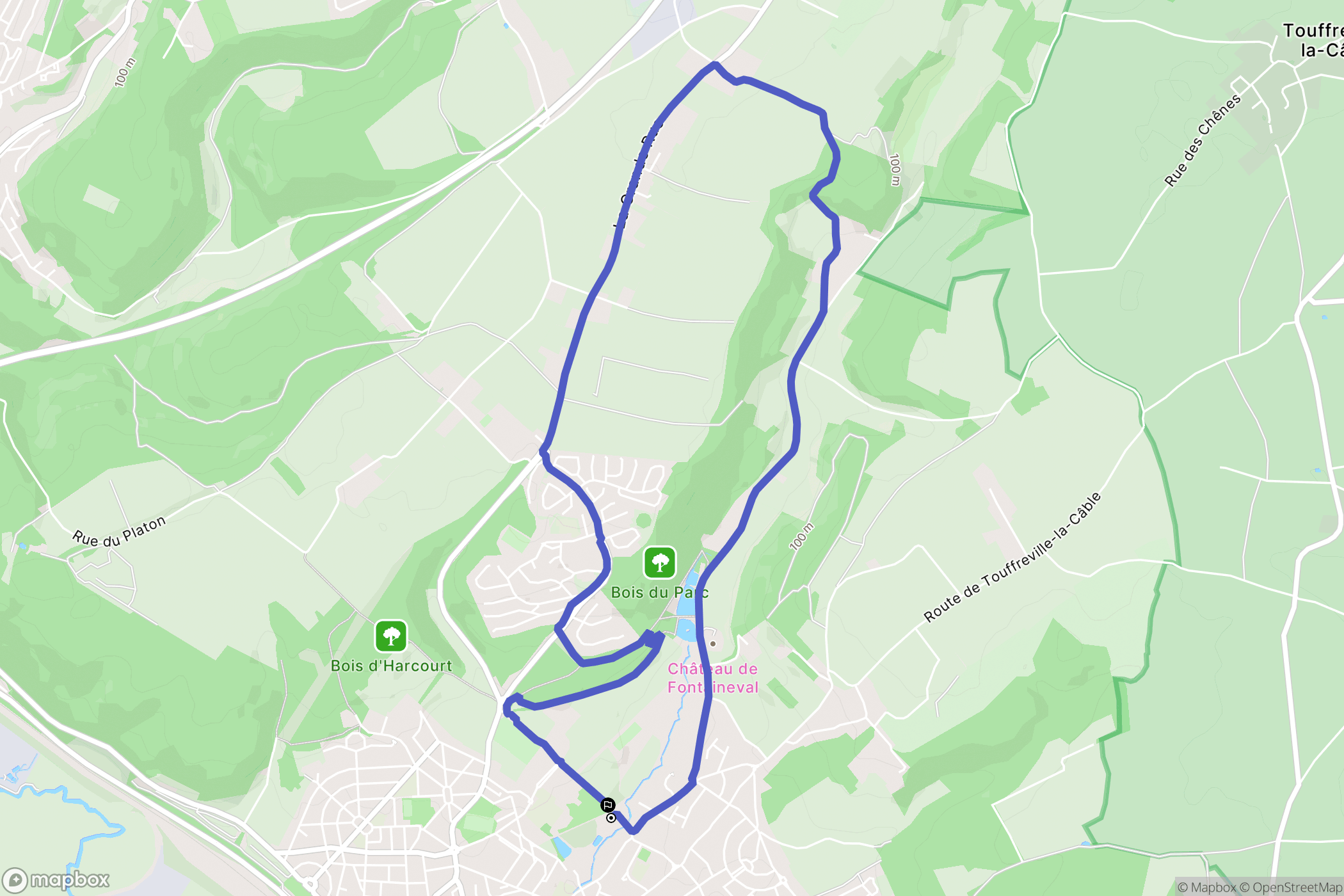 Port-Jérôme-sur-Seine : carte du parcours de randonnée - France