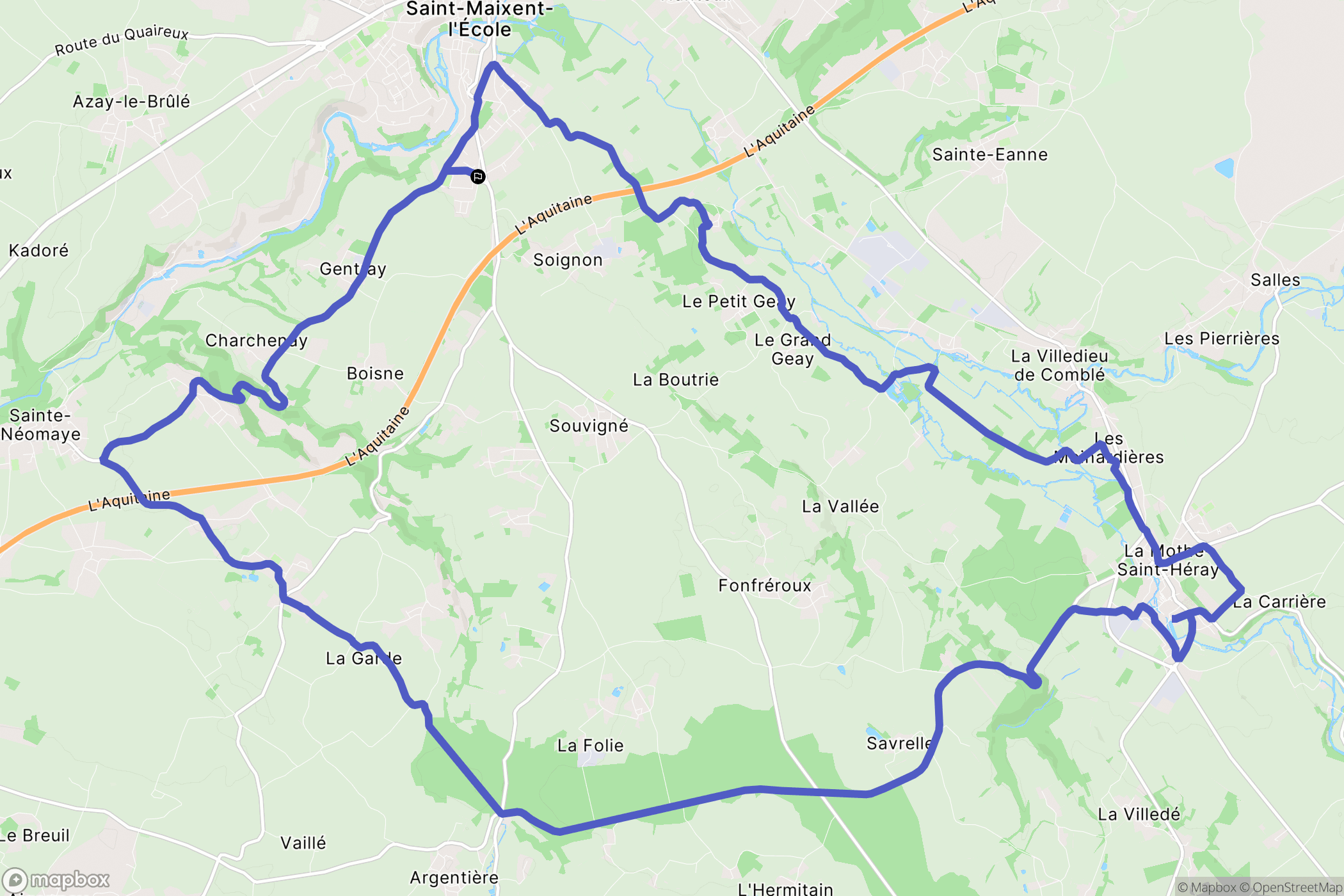 Saint-Martin-de-Saint-Maixent : carte du parcours de randonnée - France