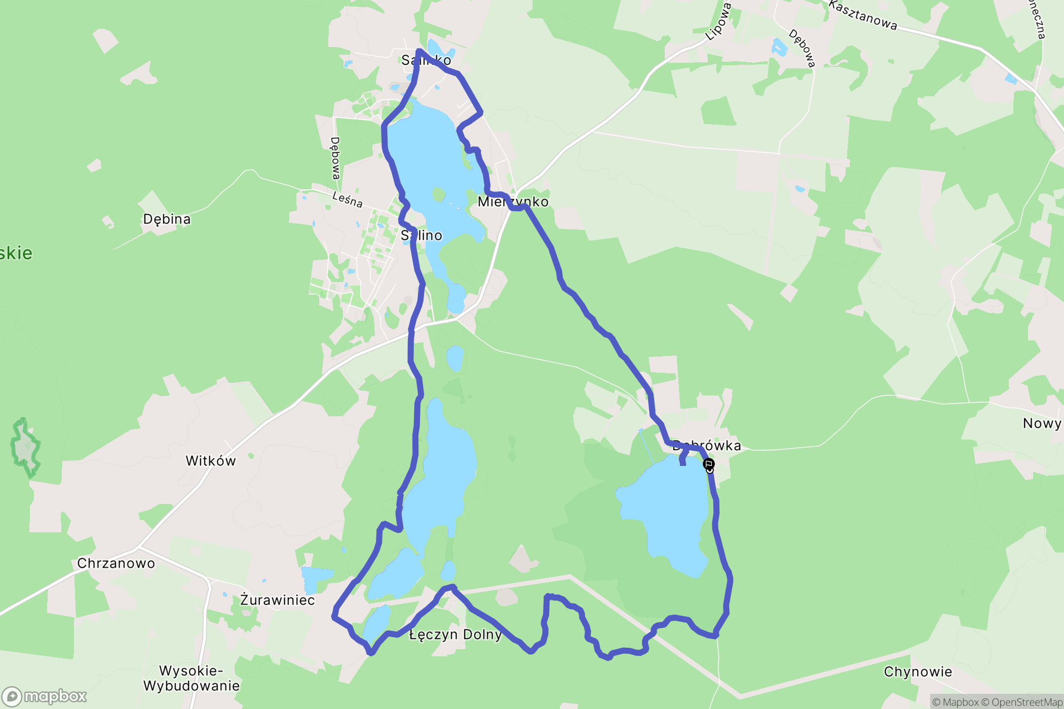 Dąbrówka: mapa trasy - Poland