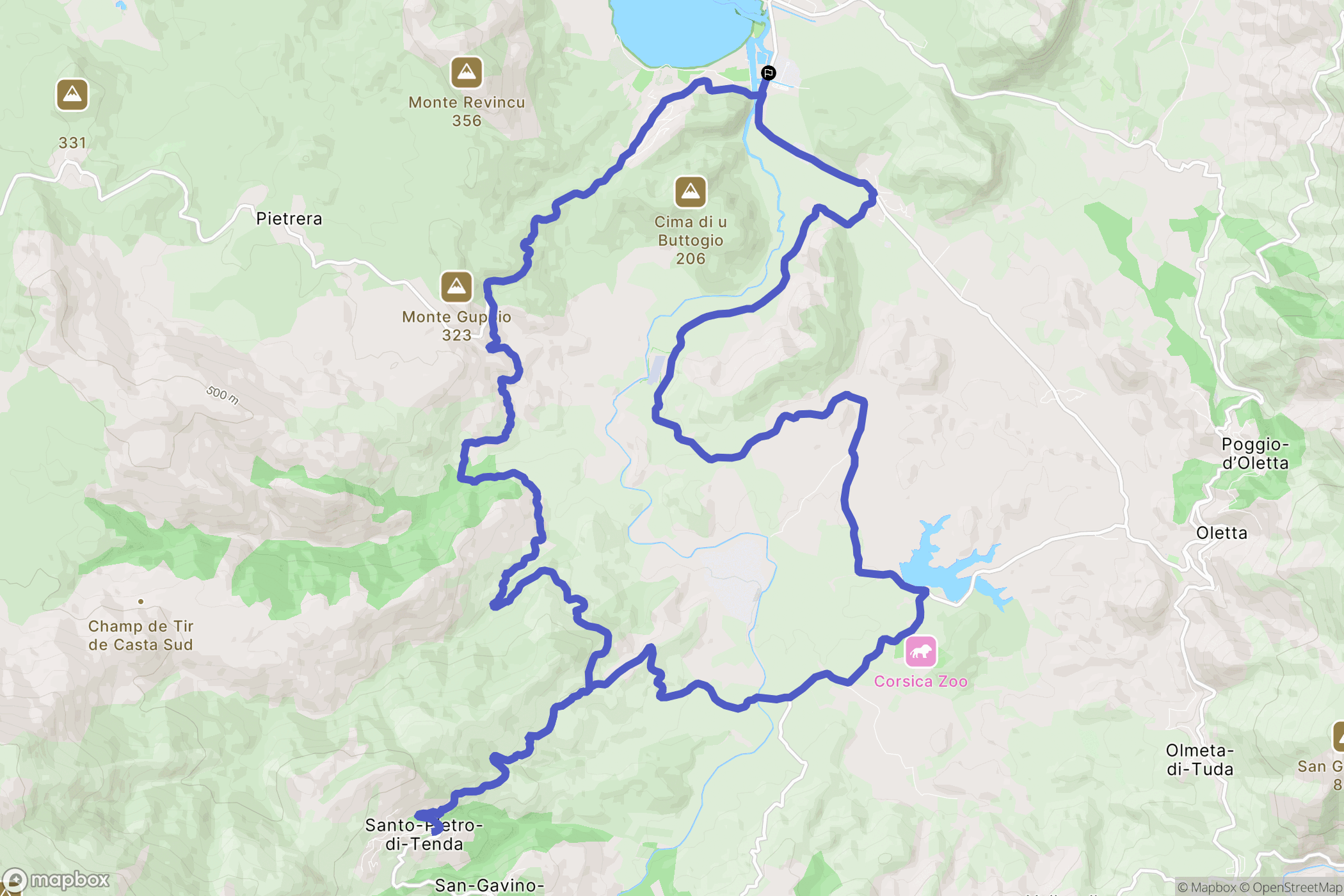 Saint-Florent : carte du parcours de randonnée - France