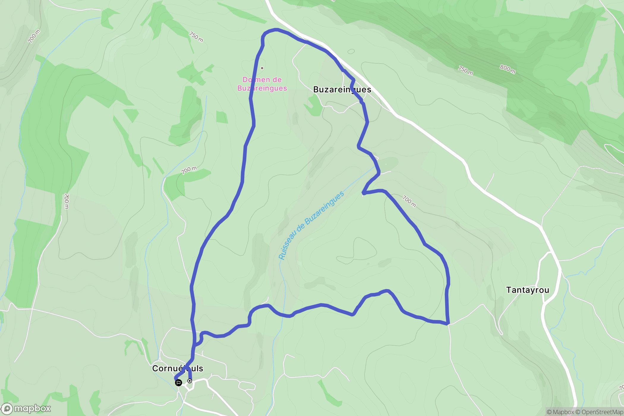 Sévérac-d'Aveyron : carte du parcours de randonnée - France