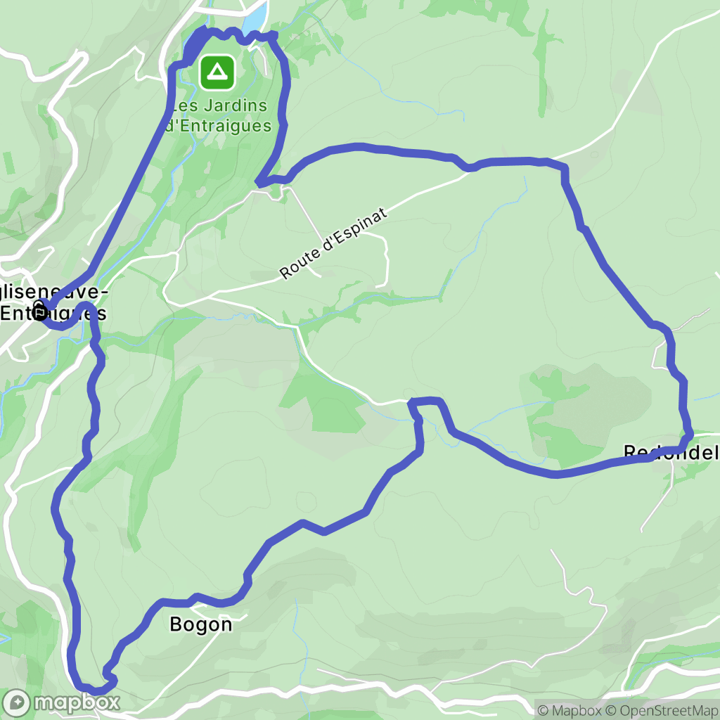 Égliseneuve-d'Entraigues : carte du parcours de randonnée - France