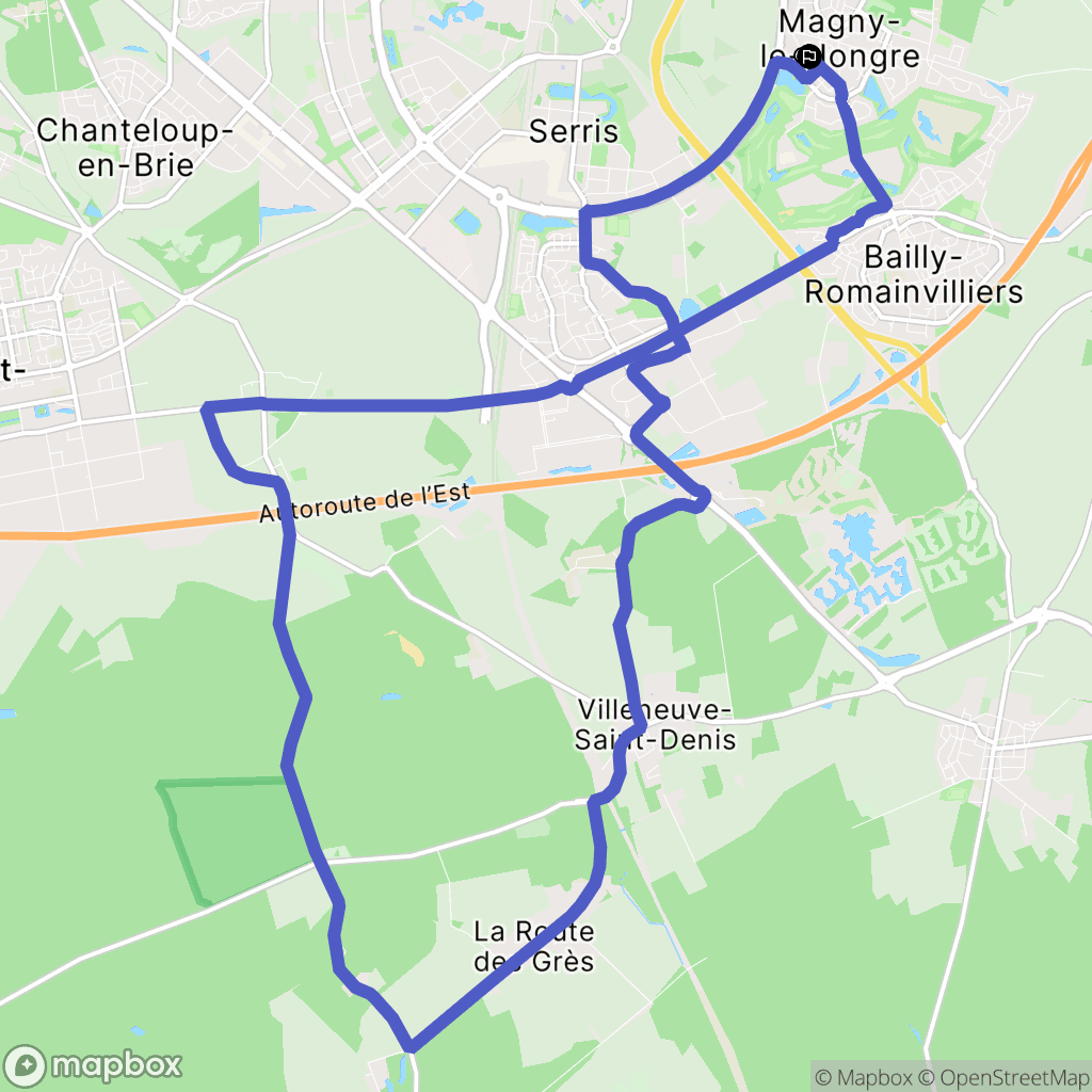 Magny-le-Hongre : carte du parcours de randonnée - France